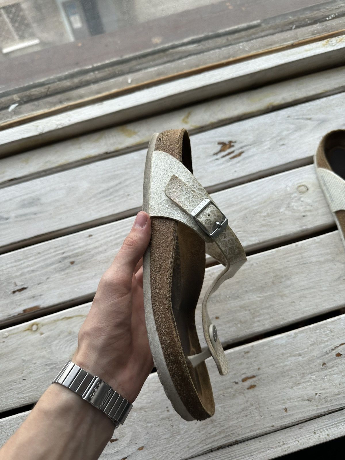 Birkenstock 🚨Vintage Birkenstock 40 beige Luxe Sandals rare slides Size US 10 / IT 40 - 2 Thumbnail