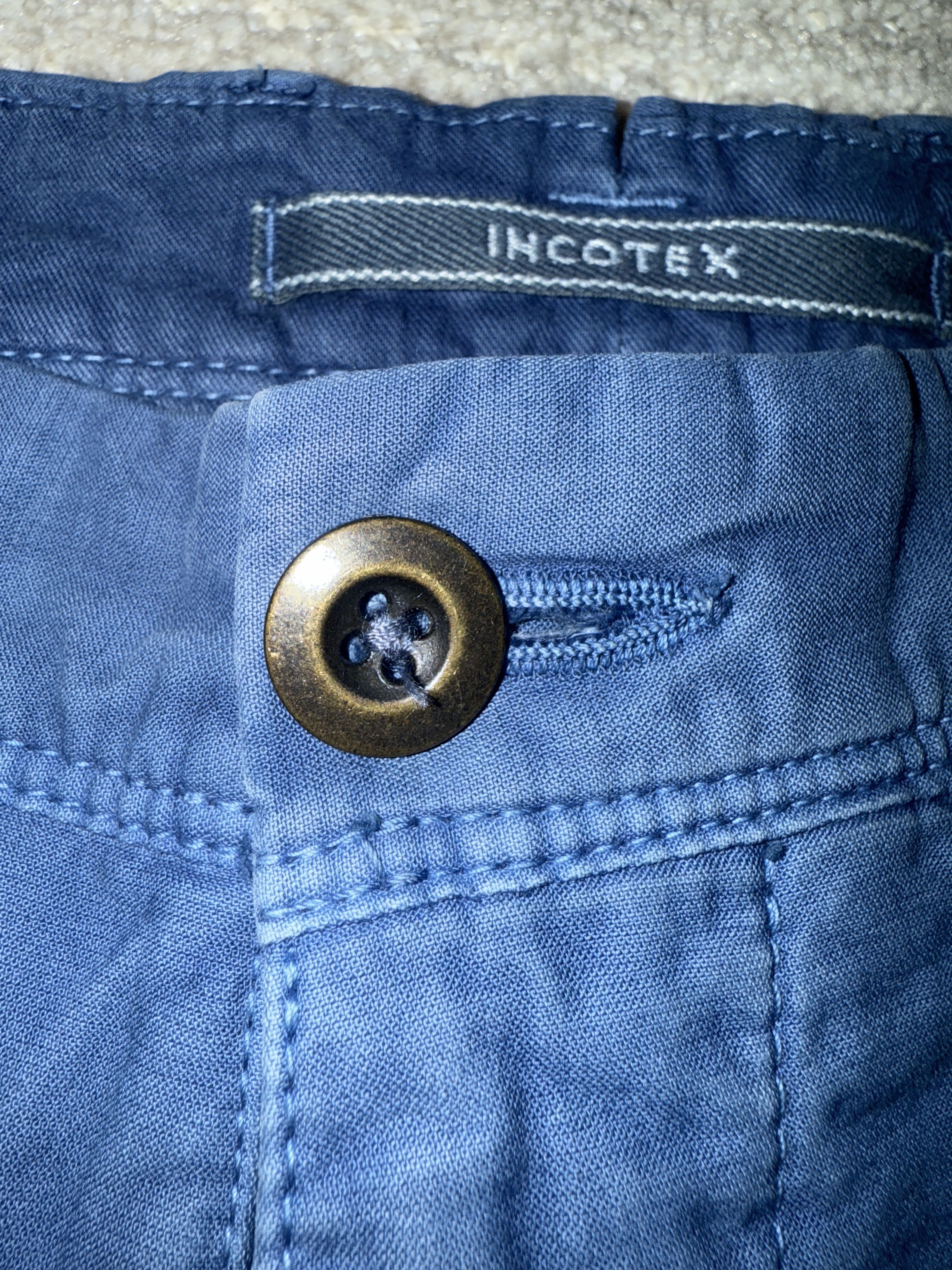 Incotex Incotex Khaki Pants Blue 36-Slim Fit. Size US 36 / EU 52 - 2 Thumbnail