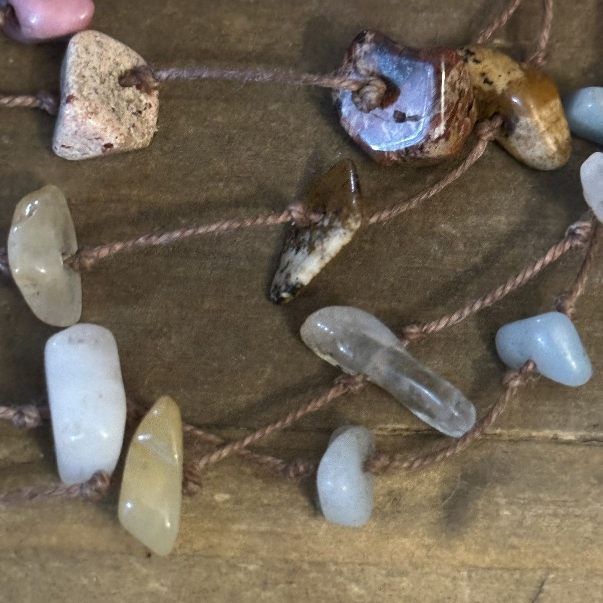 Vintage Vintage polished stone open end necklace Size ONE SIZE - 3 Thumbnail
