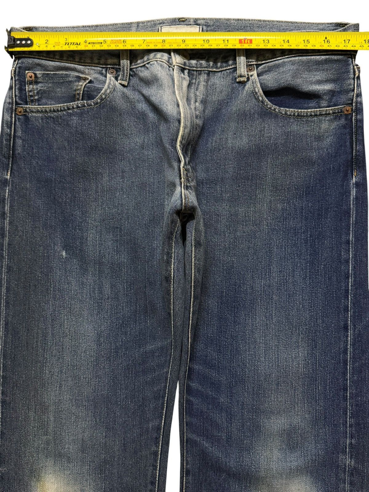 Uniqlo Vintage Y2K Japan Uniqlo Selvegde Faded Distress Loose Fit Size US 34 / EU 50 - 10 Thumbnail