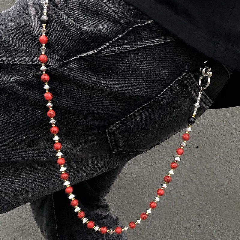 Japanese Brand × Jewelry Handmade Red Stone Bead Pants Chain Size ONE SIZE - 2 Thumbnail
