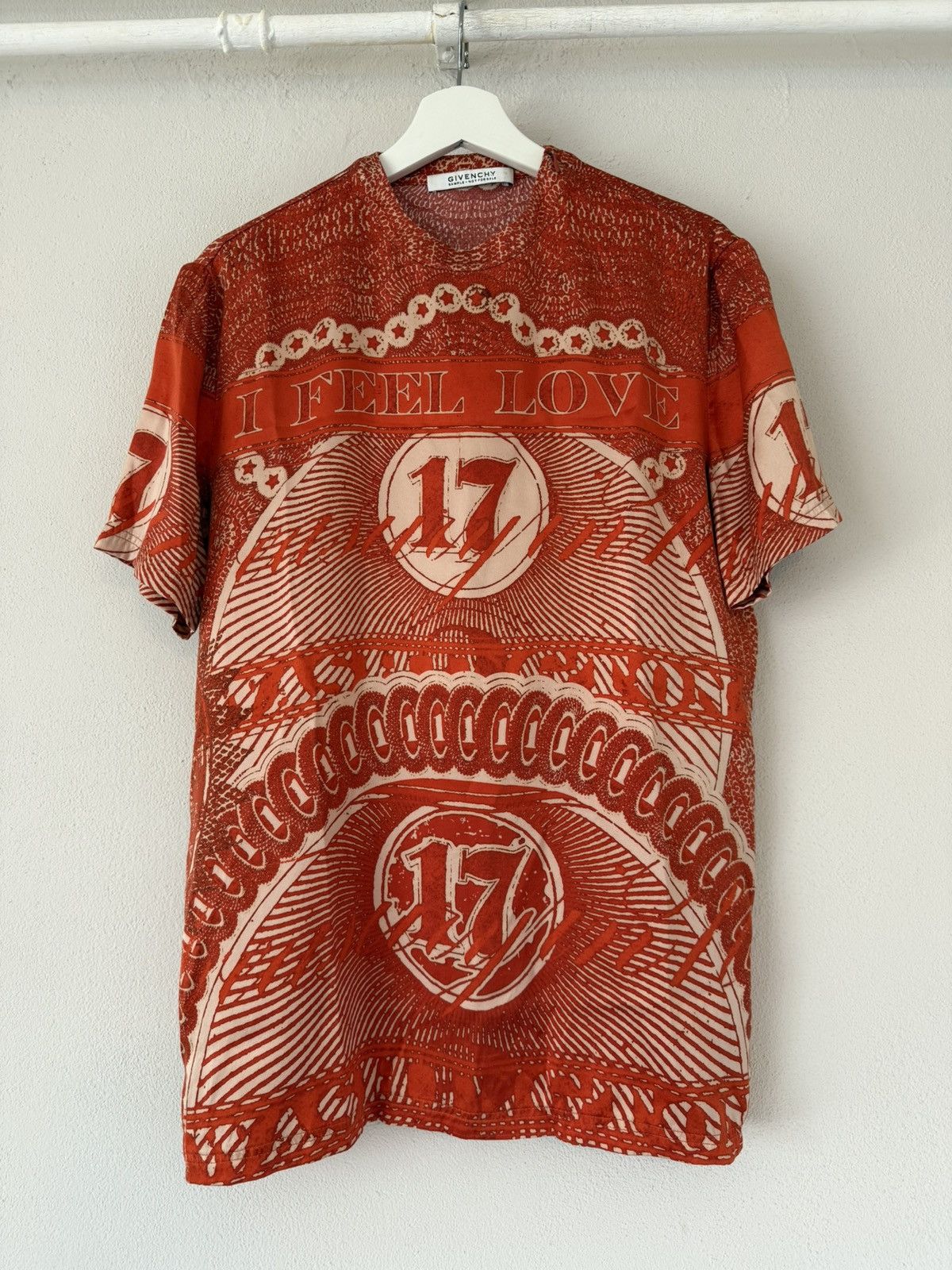 Givenchy “I Feel Love” Silk T-Shirt Size US M / EU 48-50 / 2 - 1 Thumbnail