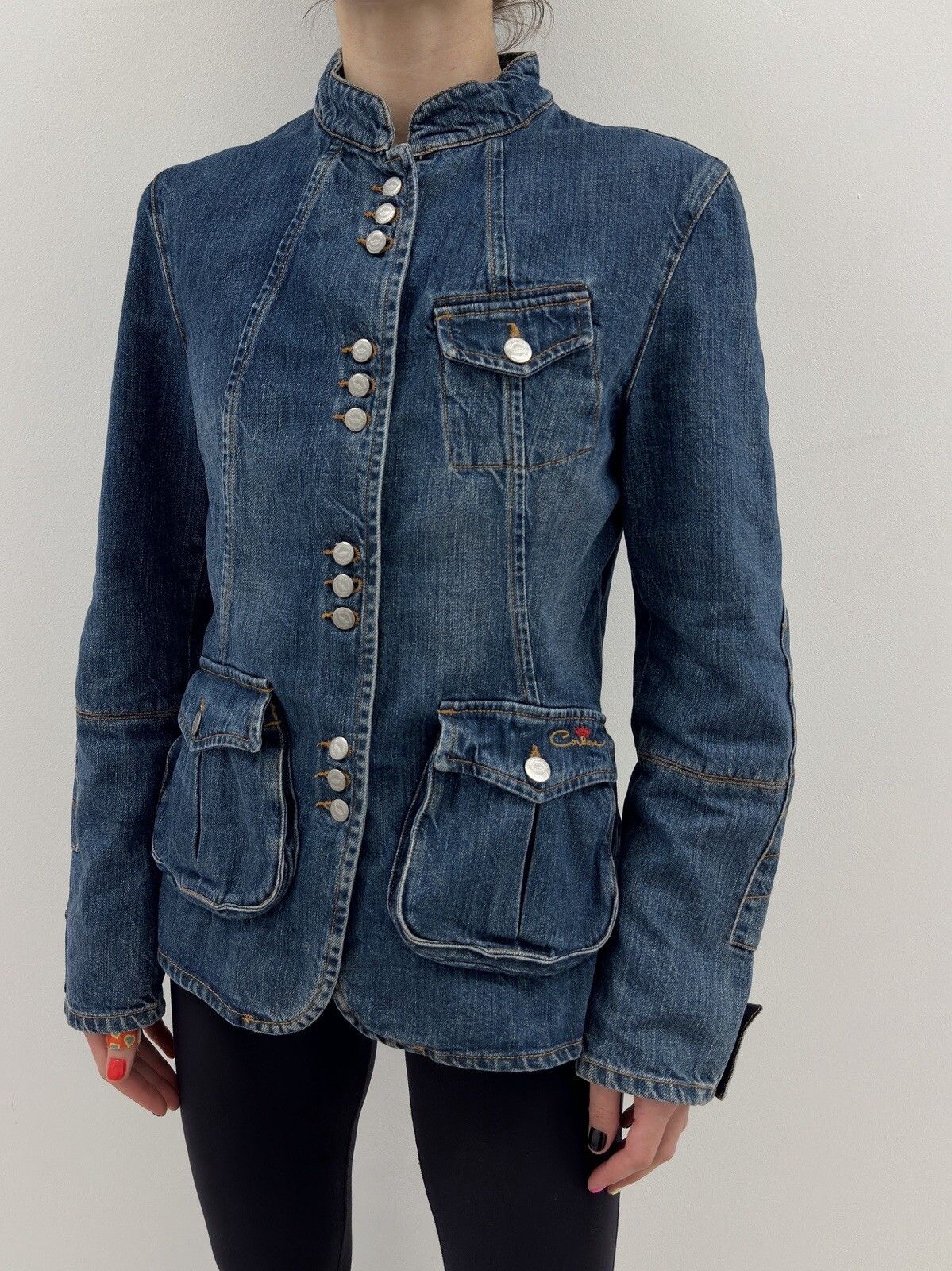 Vintage Vintage Corleone Denim Fitted Jacket Y2K 2000`s Swag Size M / US 6-8 / IT 42-44 - 2 Thumbnail
