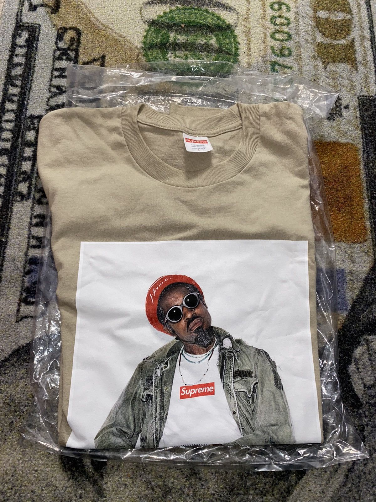 Rap Tees × Supreme Supreme Andre 3000 Photo Tee Stone | Grailed