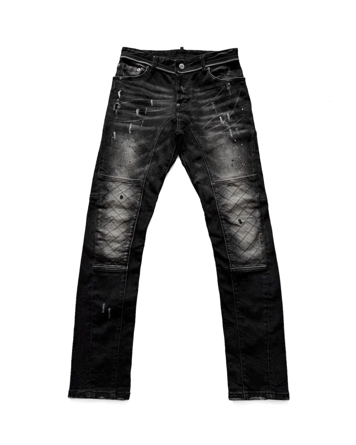 Dsquared2 DSQUARED2 TIDY BIKER ZIP STRETCH JEANS Size US 30 / EU 46 - 1 Thumbnail