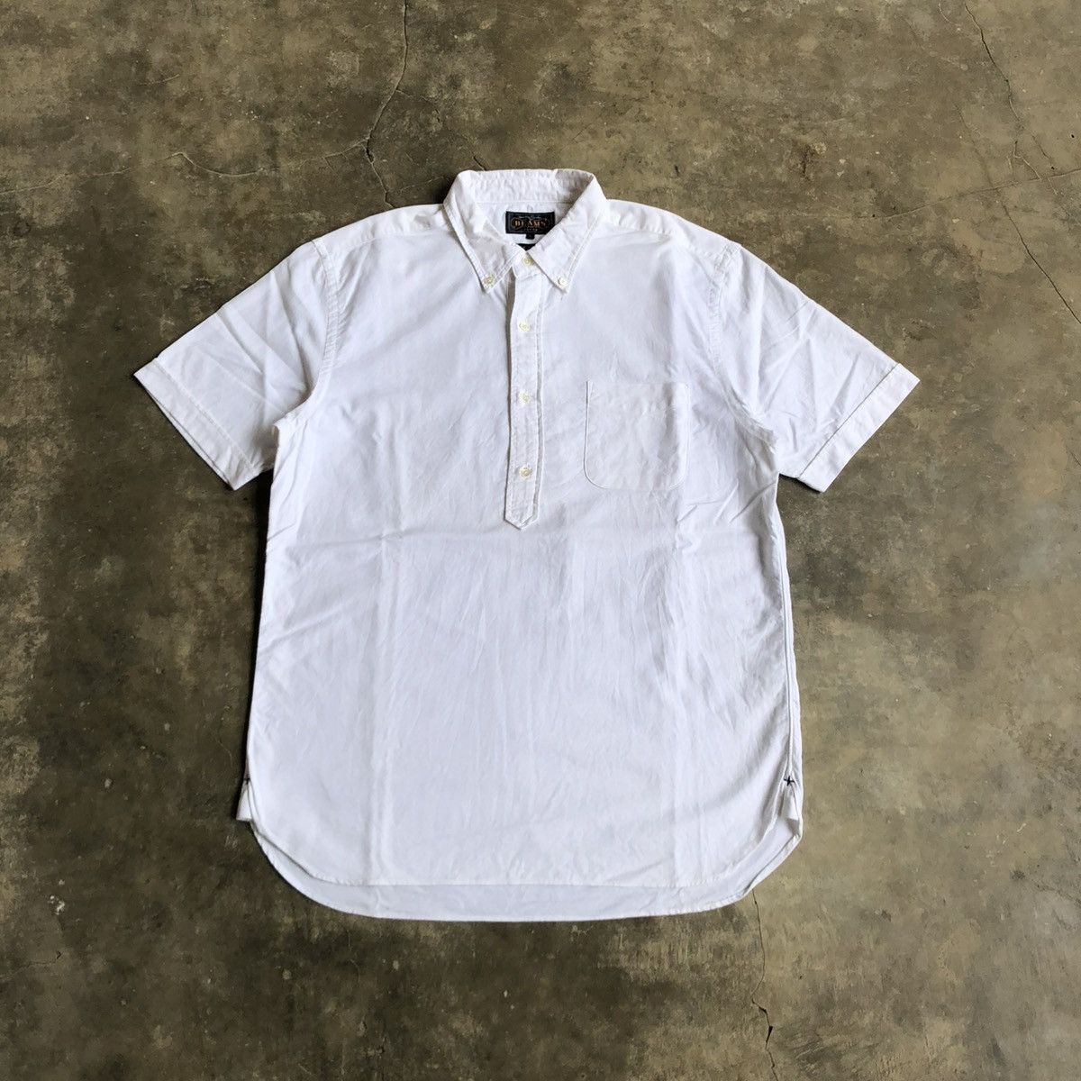 Beams Plus 🇯🇵 2000s Beams Plus Japan Oxford Halfbutton Shirt White Size US L / EU 52-54 / 3 - 1 Thumbnail