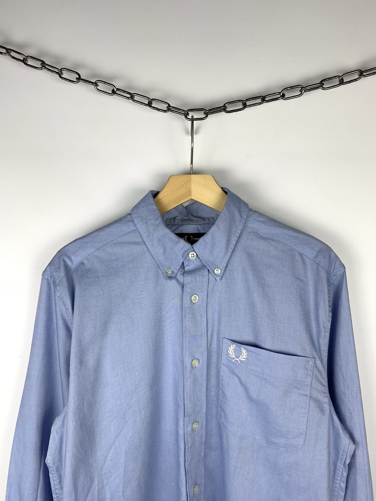 Fred Perry Fred Perry Button-Down Shirt Formal Blue Size M England 90s Size US M / EU 48-50 / 2 - 2 Thumbnail