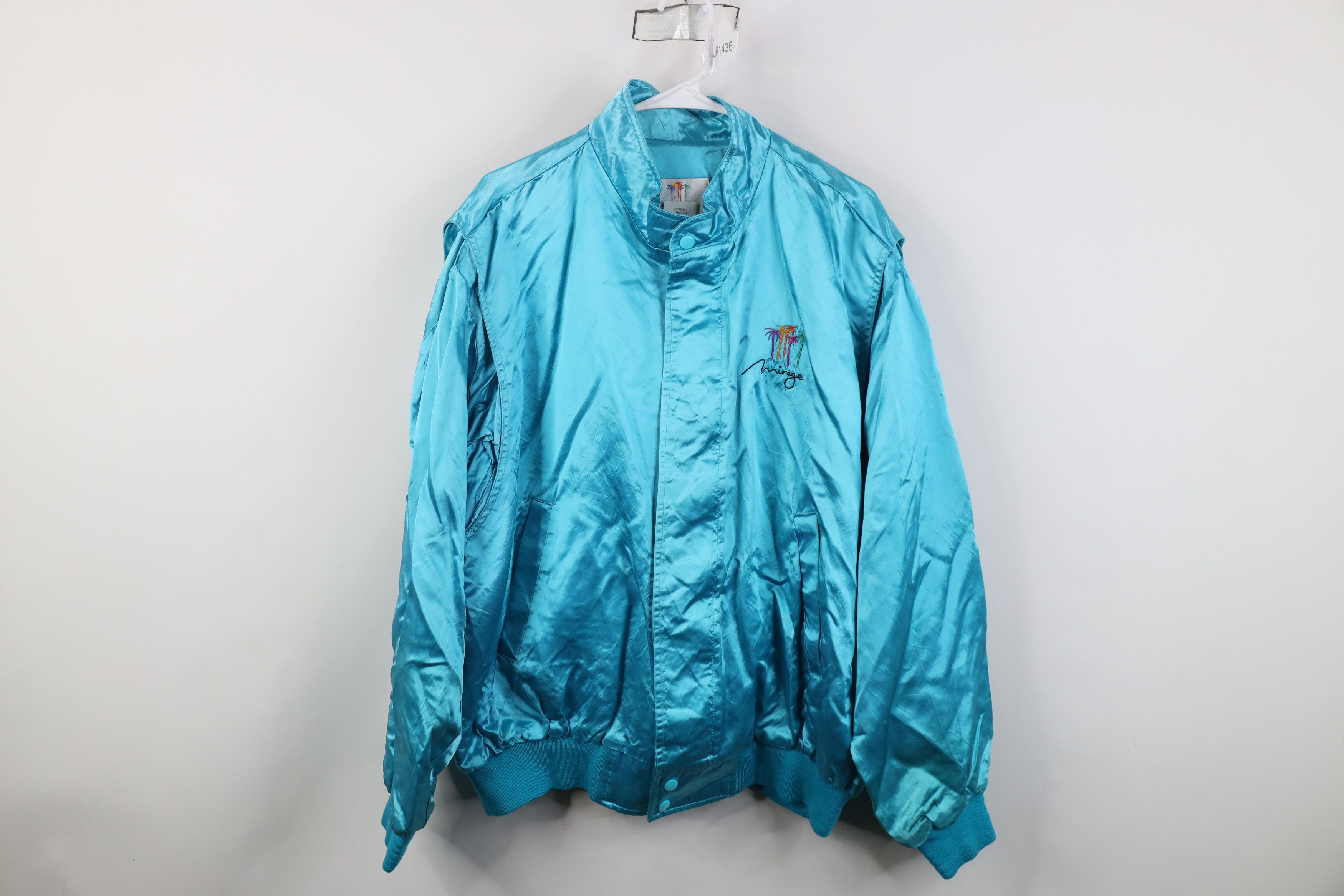 Vintage Vintage 90s Streetwear Casino Satin Bomber Jacket Blue USA Size US XXL / EU 58 / 5 - 1 Thumbnail