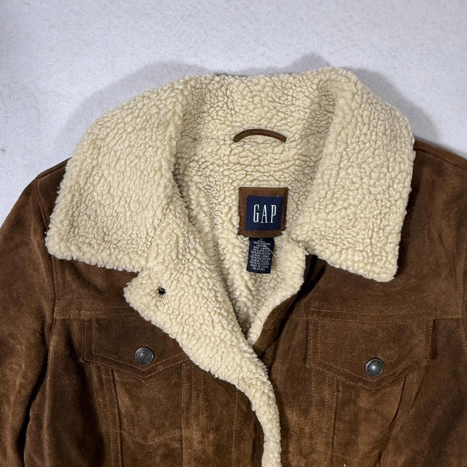 Gap GAP Y2K Genuine Suede Sherpa Jacket Coat Women Size Small Size S / US 4 / IT 40 - 2 Thumbnail