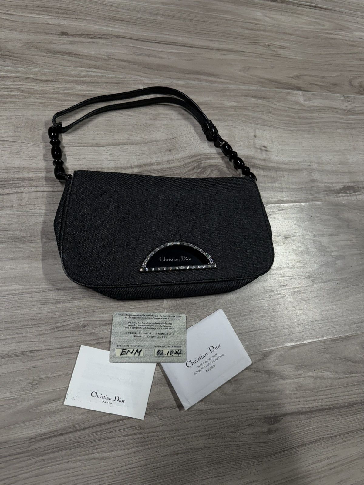 Dior Christian Dior Black Handbag Women’s Canvas Leather Tote Bag Size ONE SIZE - 2 Thumbnail