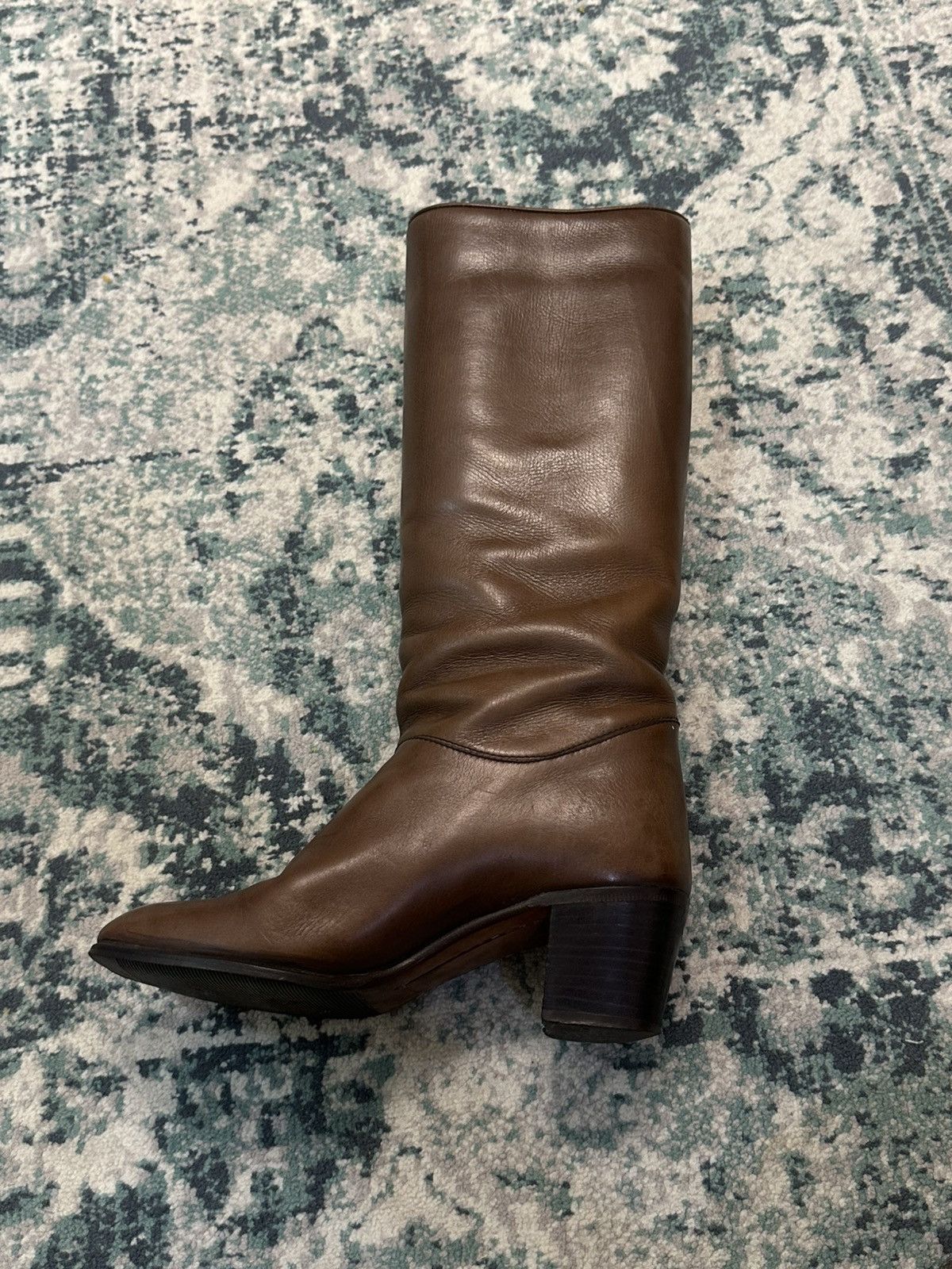 Gucci Gucci Brown Leather Pull On Knee High Riding Low Heel Boots Size US 6 / IT 36 - 16 Thumbnail