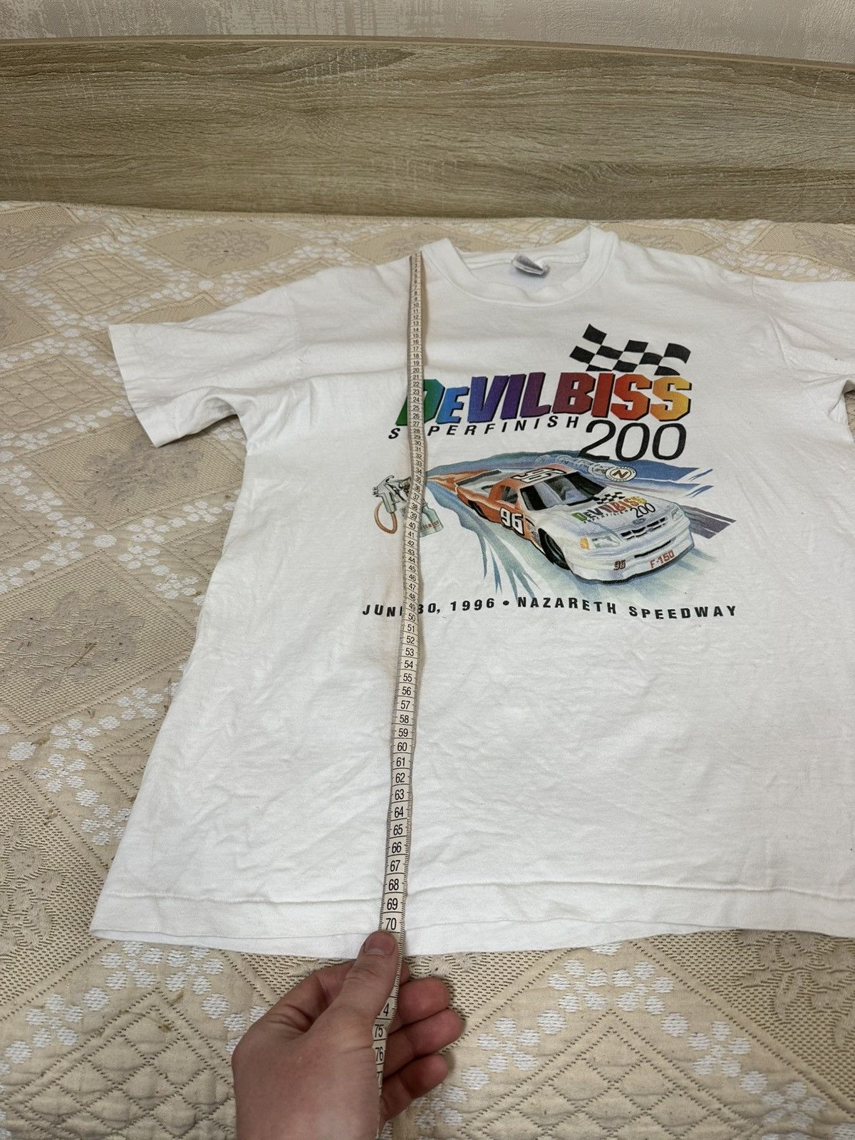 NASCAR 🔥 1996 Devilbiss 200 Superfinish Nascar Lost Race T Shirt Size US L / EU 52-54 / 3 - 9 Thumbnail