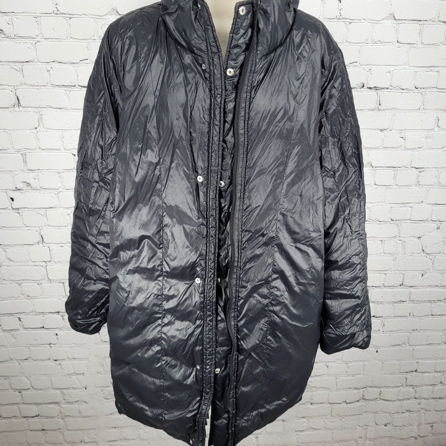 Vintage Luisa Viola Black Quilted Imbottito Full Zip & Snap Jacket Italy Made US Size 14 Size XL / US 12-14 / IT 48-50 - 4 Thumbnail