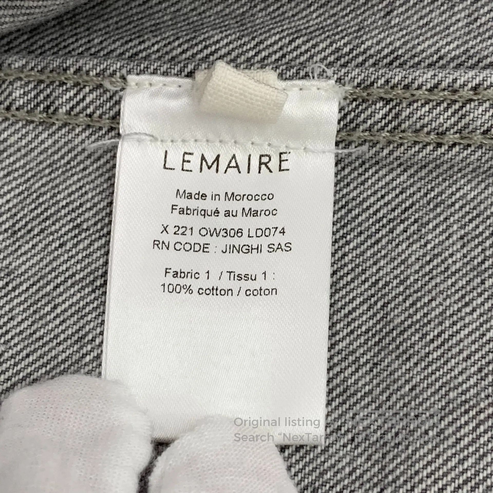 Lemaire Lemaire Gray Cotton Collar Single Breasted Long Sleeve Den Size US XS / EU 42 / 0 - 7 Thumbnail