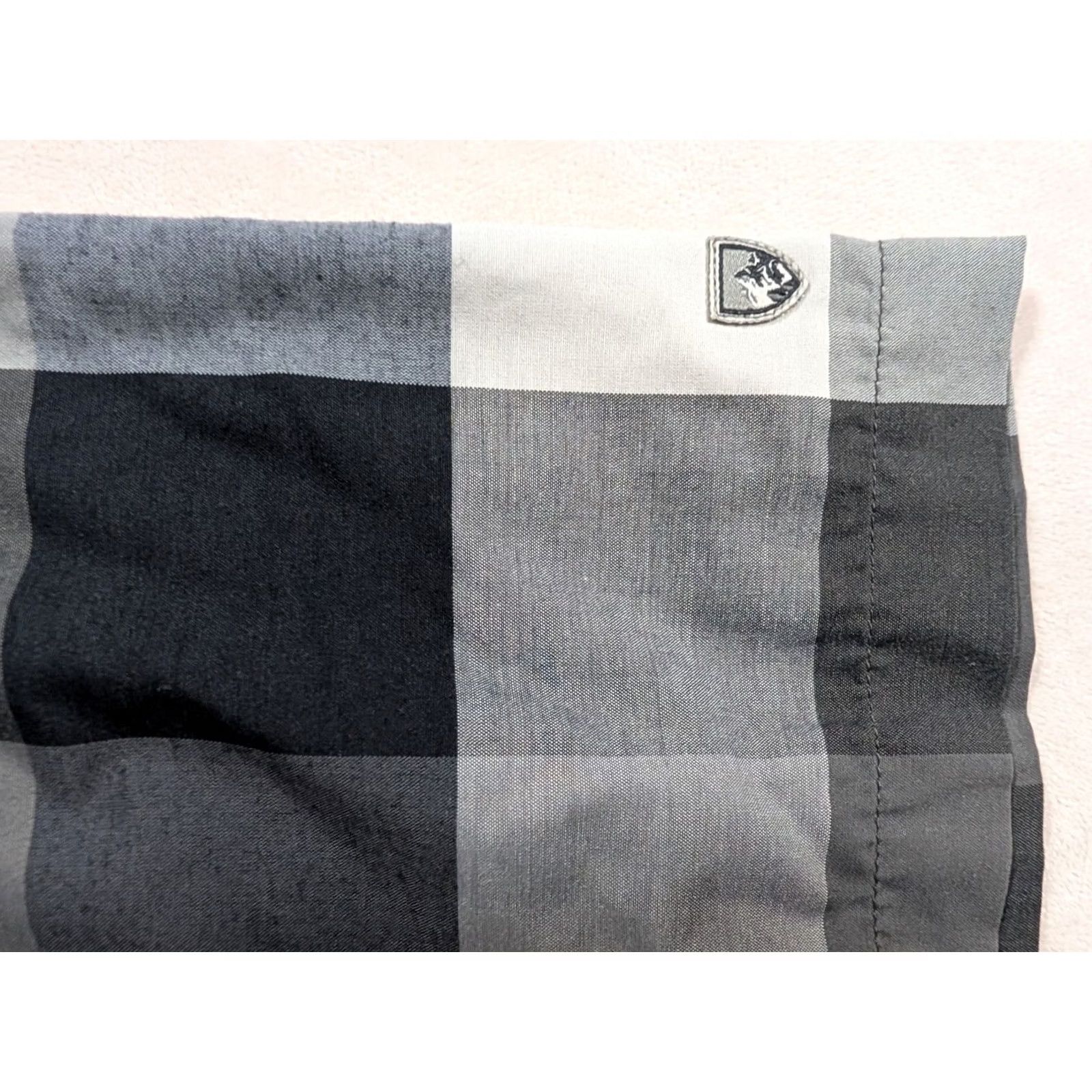 Vintage Kuhl Plaid Short Sleeve Button Front Outdoor Gray Men's Large Size US 33 - 5 Thumbnail