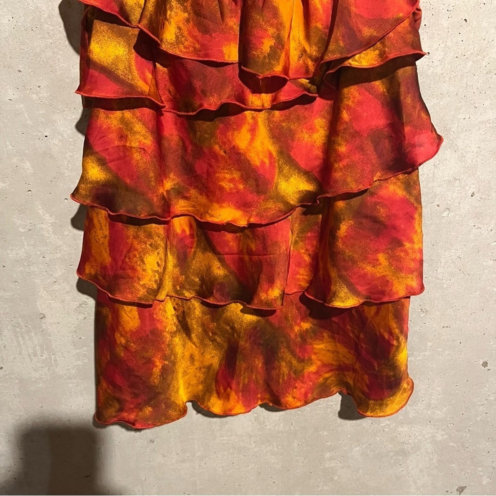 Other Colleen Lopez Top Size M Orange Tiered Layered Short Sleeve Size M / US 6-8 / IT 42-44 - 3 Thumbnail