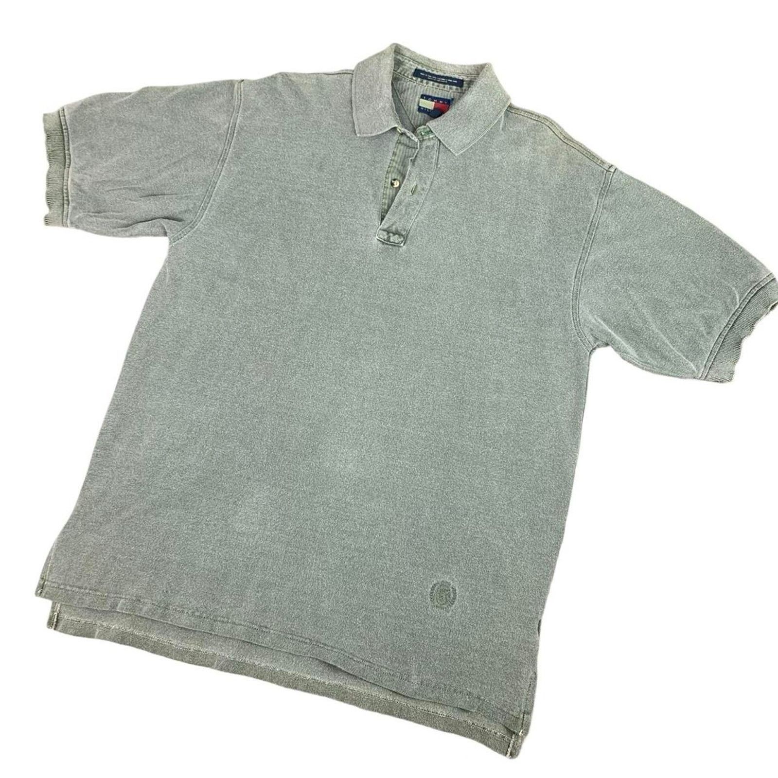 Tommy Hilfiger × Vintage Vintage 90s Tommy Hilfiger Green Polo Shirt Size US M / EU 48-50 / 2 - 2 Thumbnail