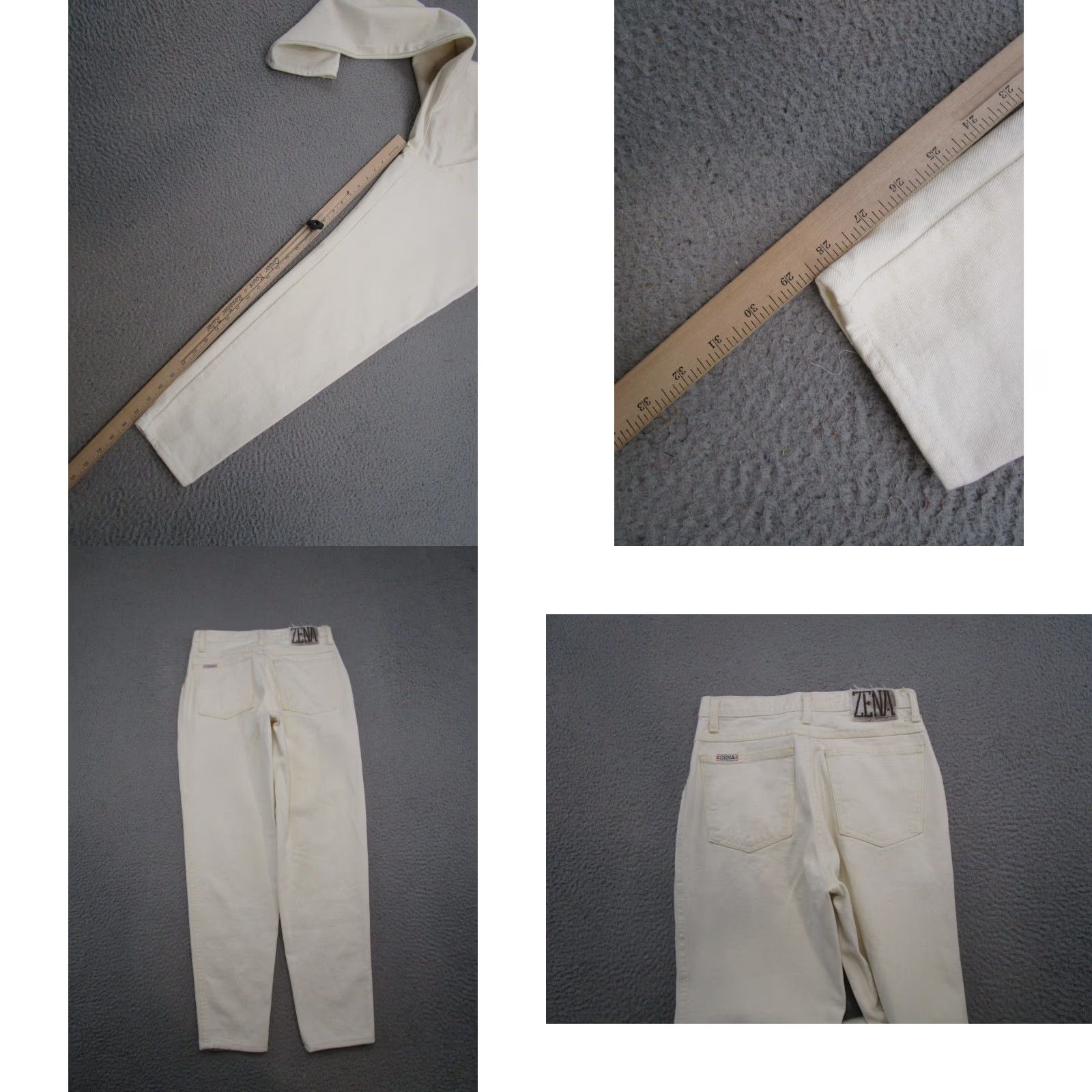 Vintage VINTAGE ZENA Jeans 90s High Rise Button Fly White Denim Mom Style Size 9 Womens Size 30" / US 8 / IT 44 - 9 Thumbnail