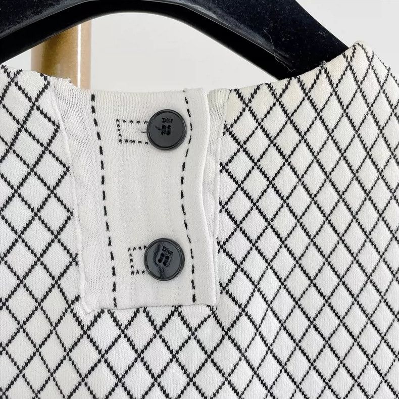 Dior Dior Black and white diamond-shaped plaid short sleeves Size XS / US 0-2 / IT 36-38 - 5 Thumbnail