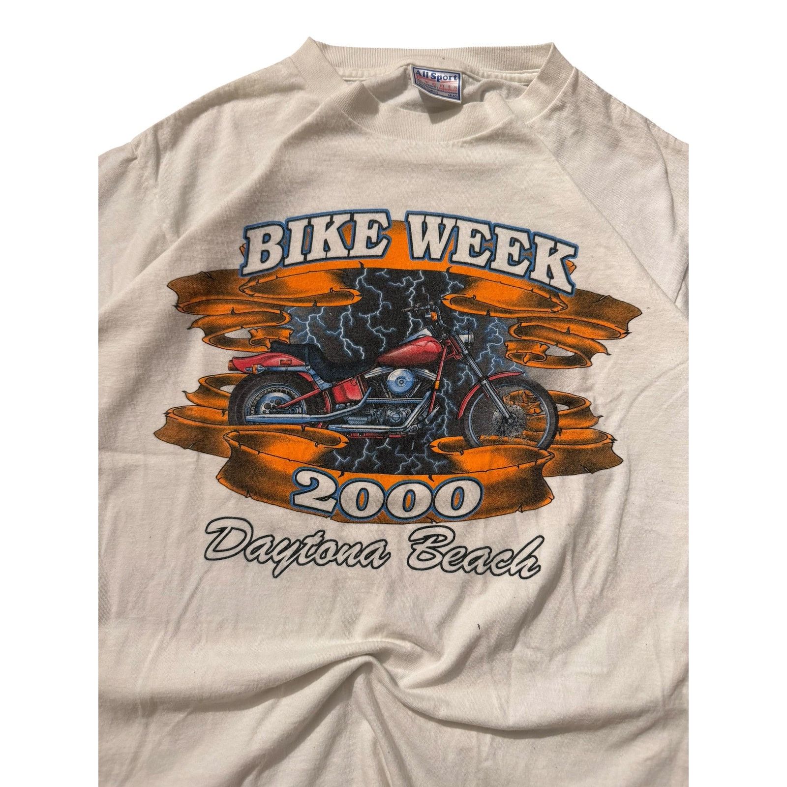 Vintage Vintage Bike Week 2000 Daytona Beach Lightning Chopper Tee Size US L / EU 52-54 / 3 - 3 Thumbnail