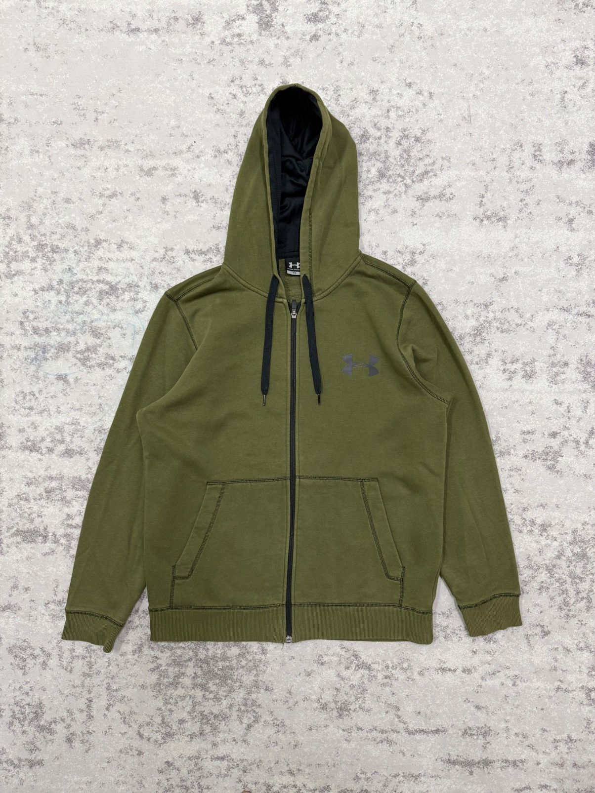 Under Armour Under Armour Olive Green Zip Up Sweater Hoodie Size US M / EU 48-50 / 2 - 3 Thumbnail