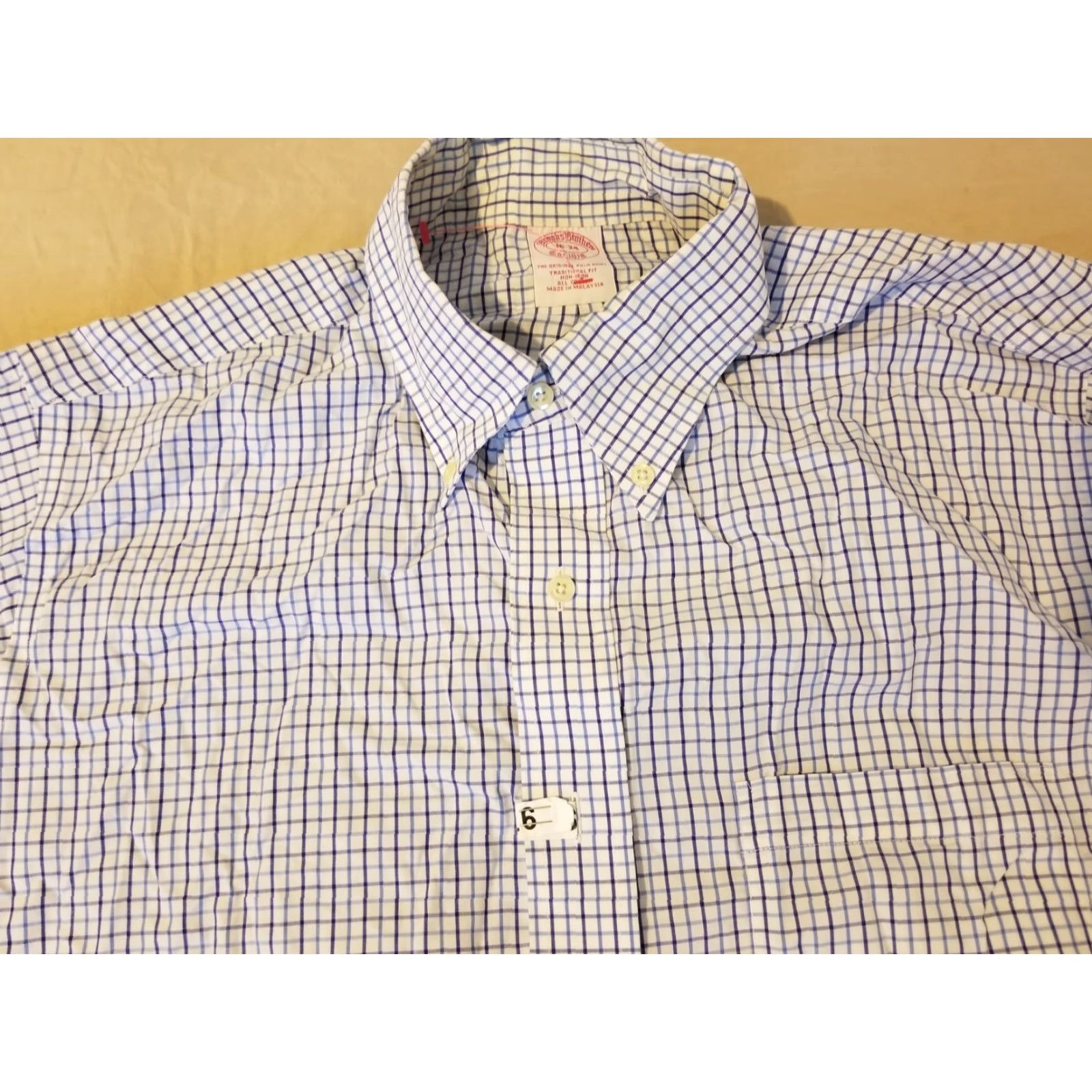 Brooks Brothers Brooks Brothers Dress Shirt Blue White Cotton 16 34 Button-Down Long Sleeve Regular Men’s Regular Size 16 Size 42R - 2 Thumbnail