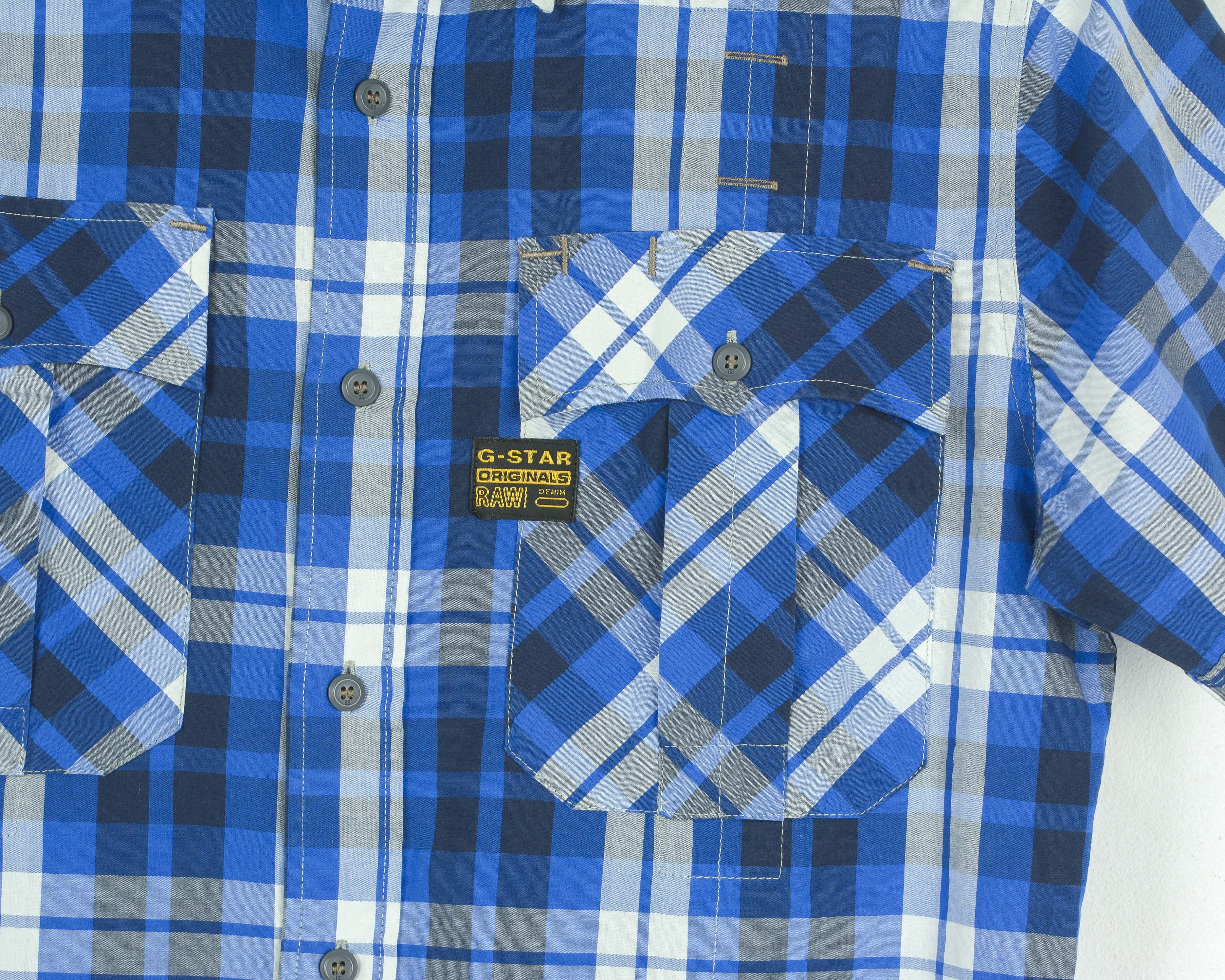 G-Star Tunn Hillstand Shirt M Short Sleeved Casual Checked Blue Top Size US M / EU 48-50 / 2 - 6 Thumbnail