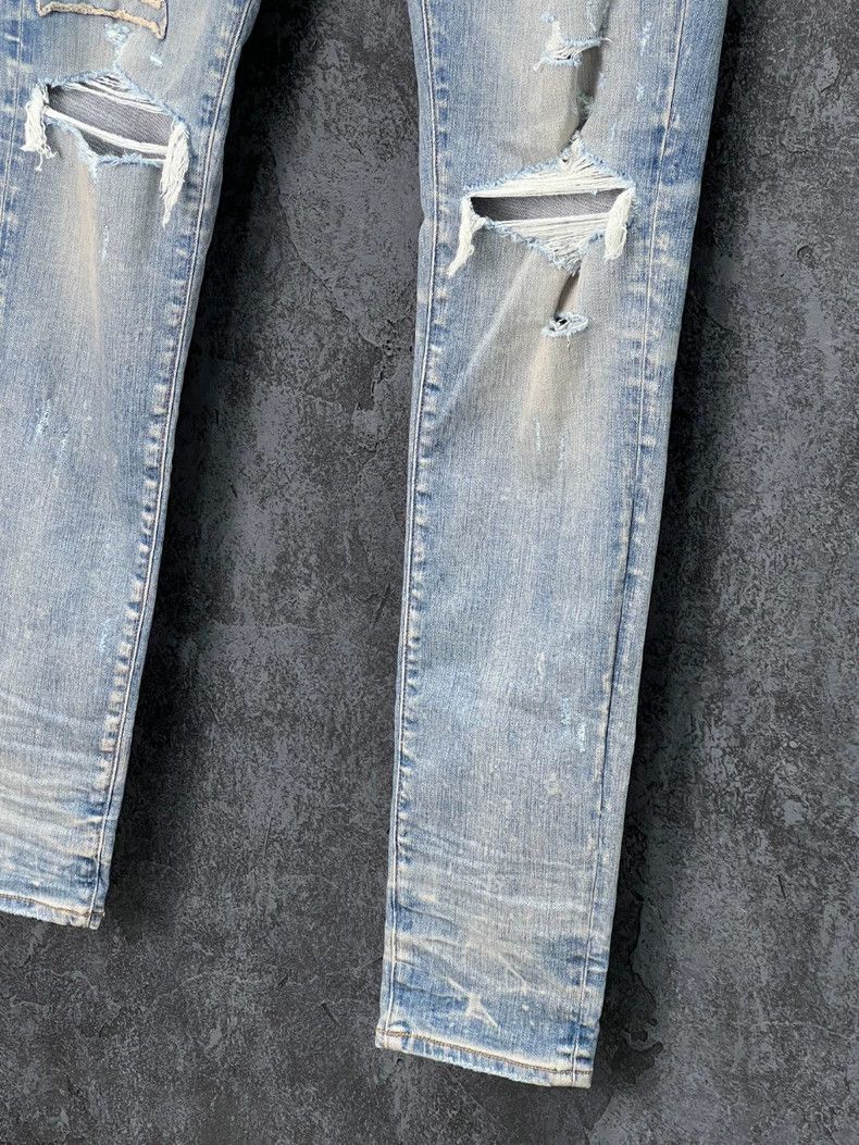 Amiri Amiri Embroidered Logo Destroyed Jeans Size US 33 - 7 Thumbnail
