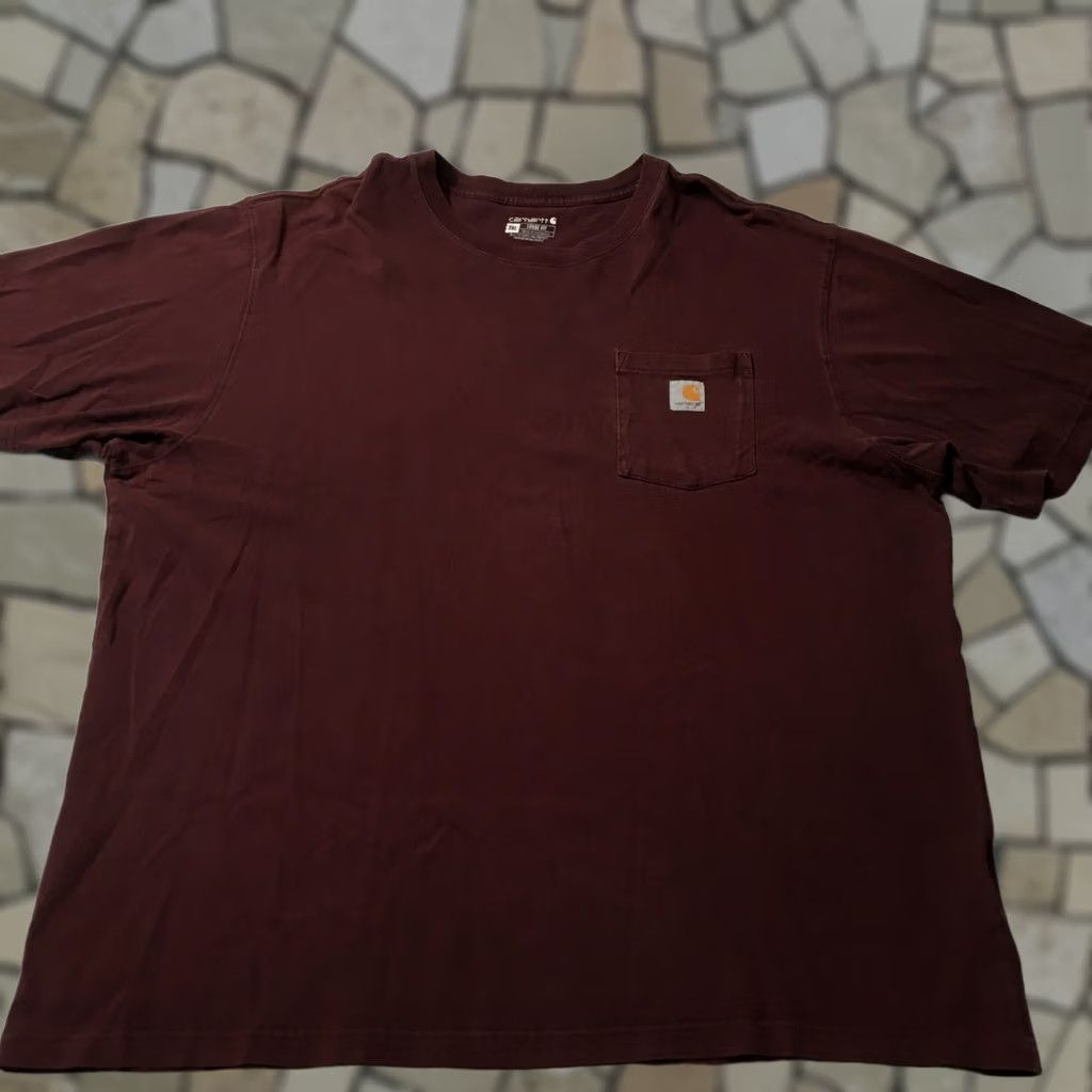 Carhartt Carhartt Pullover Mens 2XL Burgundy Men Loose Fit Heavy Weight Pocket Short Sleeve Size Size US 39 - 1 Thumbnail
