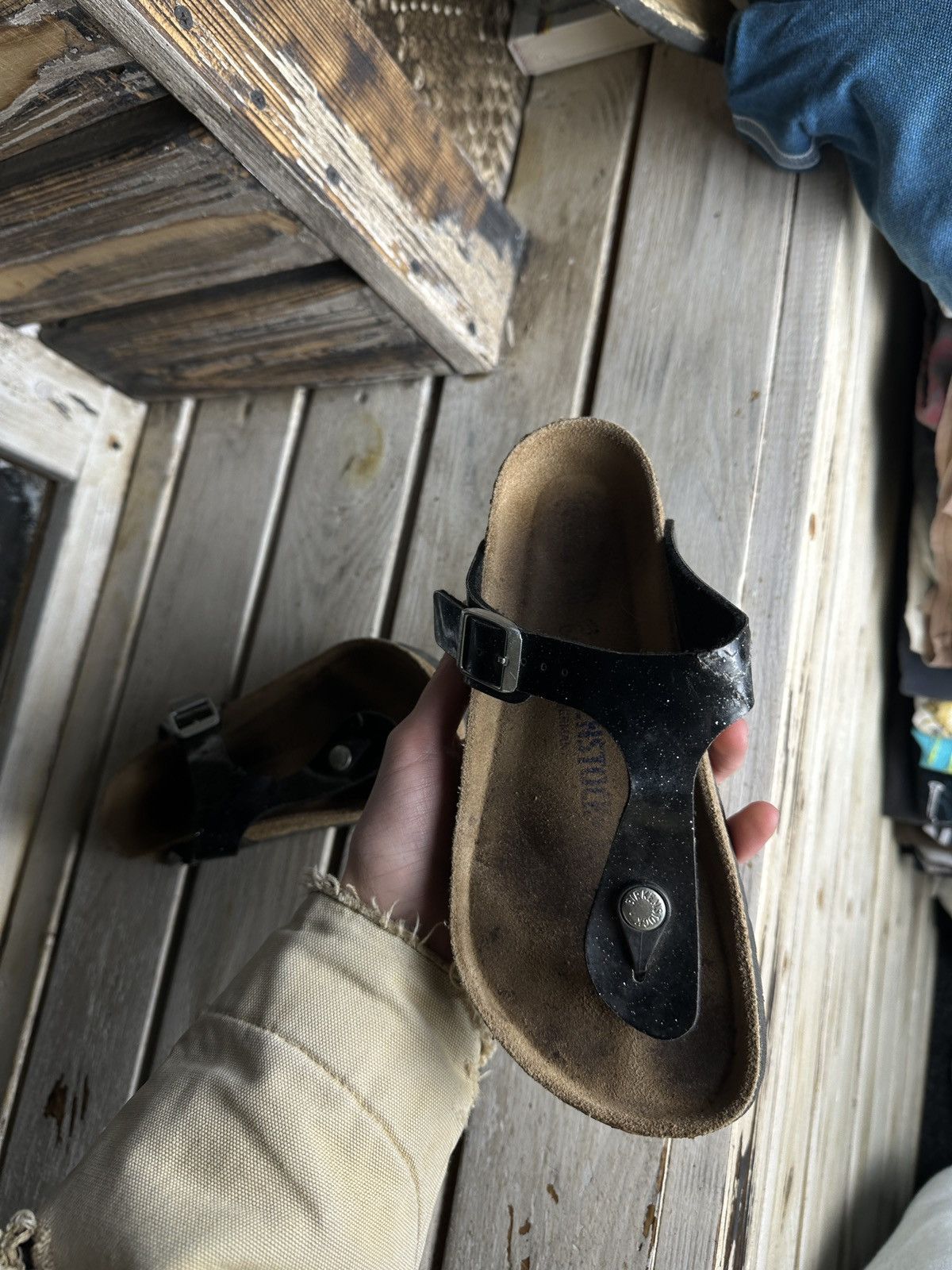 Birkenstock VNTG🚨 Birkenstock metal color Luxe Sandals rare slides Size US 6 / IT 36 - 3 Thumbnail
