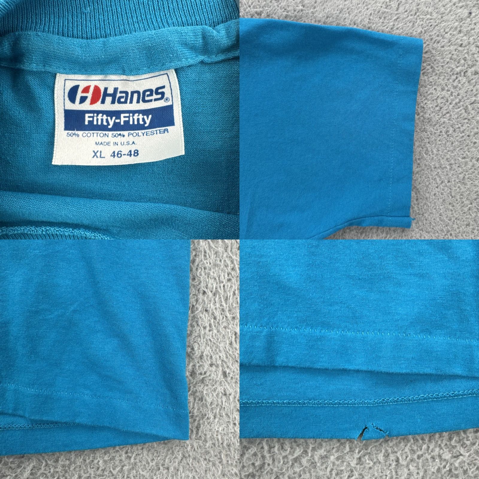Hanes VINTAGE Hanes Shirt XL Blue Single Stitch Made In USA 1988 80s USA Animals Men Crew Neck Short Sleeve Size US XL / EU 56 / 4 - 8 Thumbnail