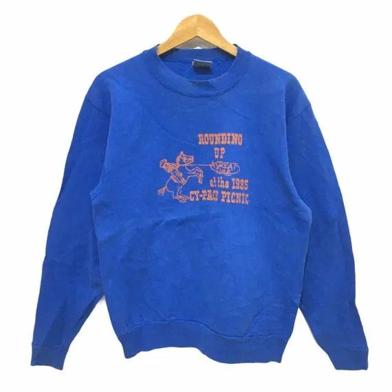 Vintage Vtg 1985 CY-PACE PICNIC Rodeo Western Oneita Crew Sweatshirt Size US M / EU 48-50 / 2 - 1 Thumbnail