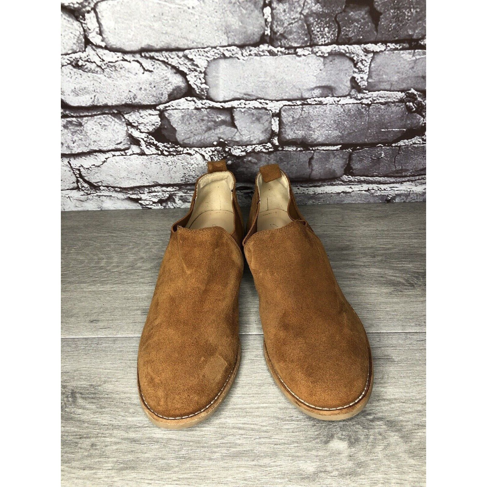 Clarks Clarks Camel Tan Suede Leather Block Heel Low Cut Booties Wo Size US 7 / IT 37 - 10 Thumbnail