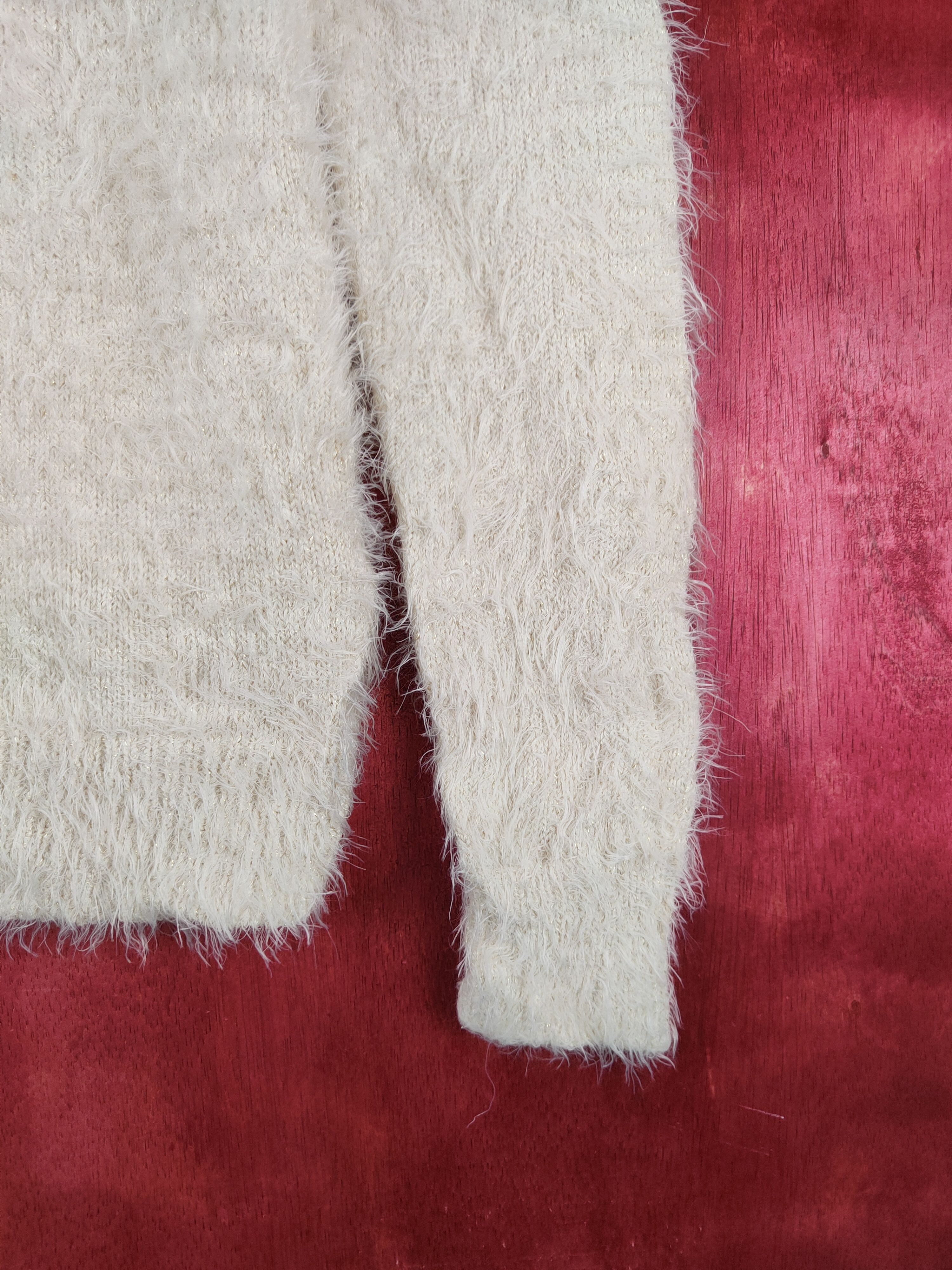 Index × Vintage Cool Vintage 💥 Index Cream Fur Mohair Knitwear Size M / US 6-8 / IT 42-44 - 6 Thumbnail