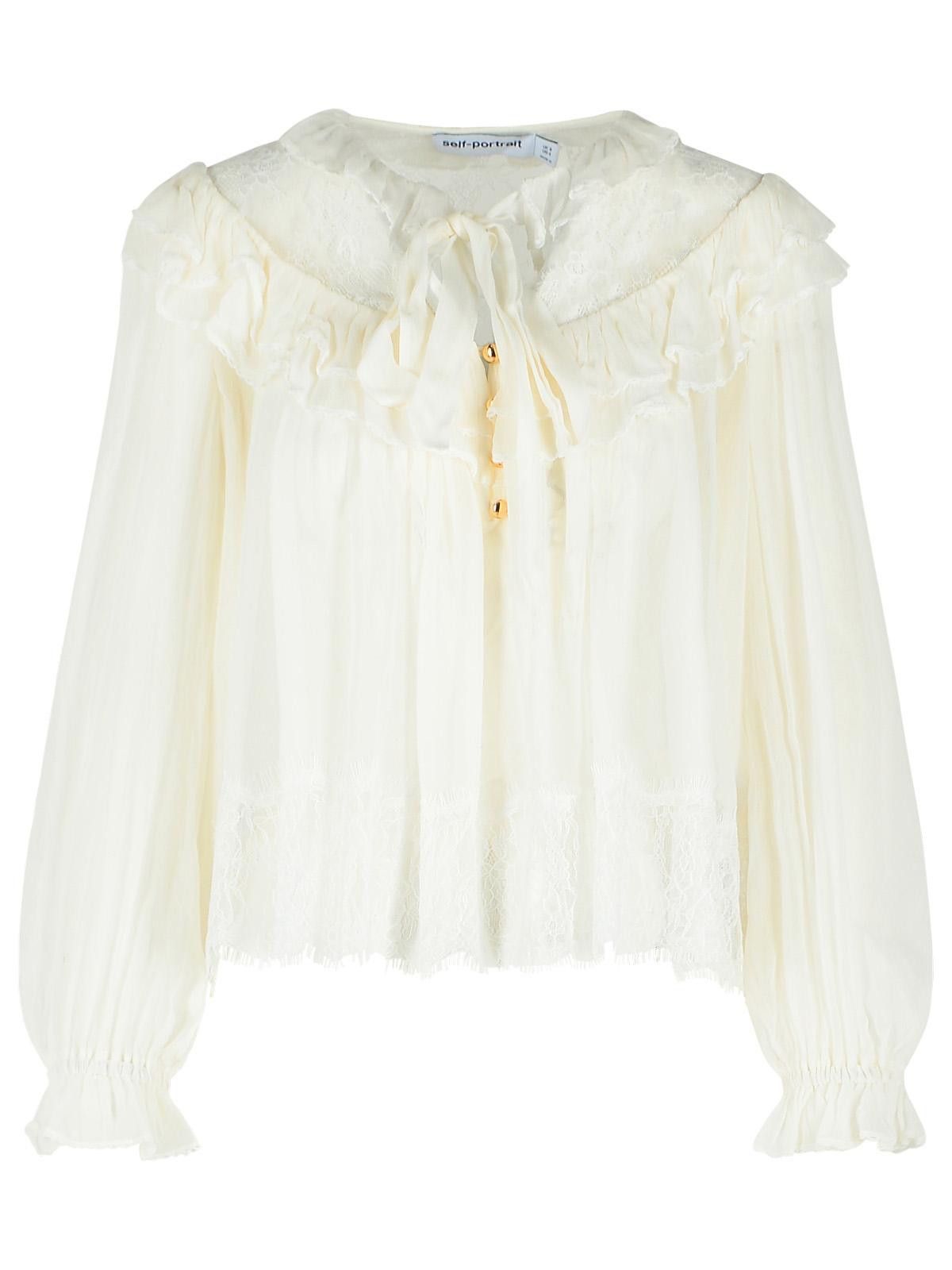 SELF PORTRAIT White Viscose Blouse