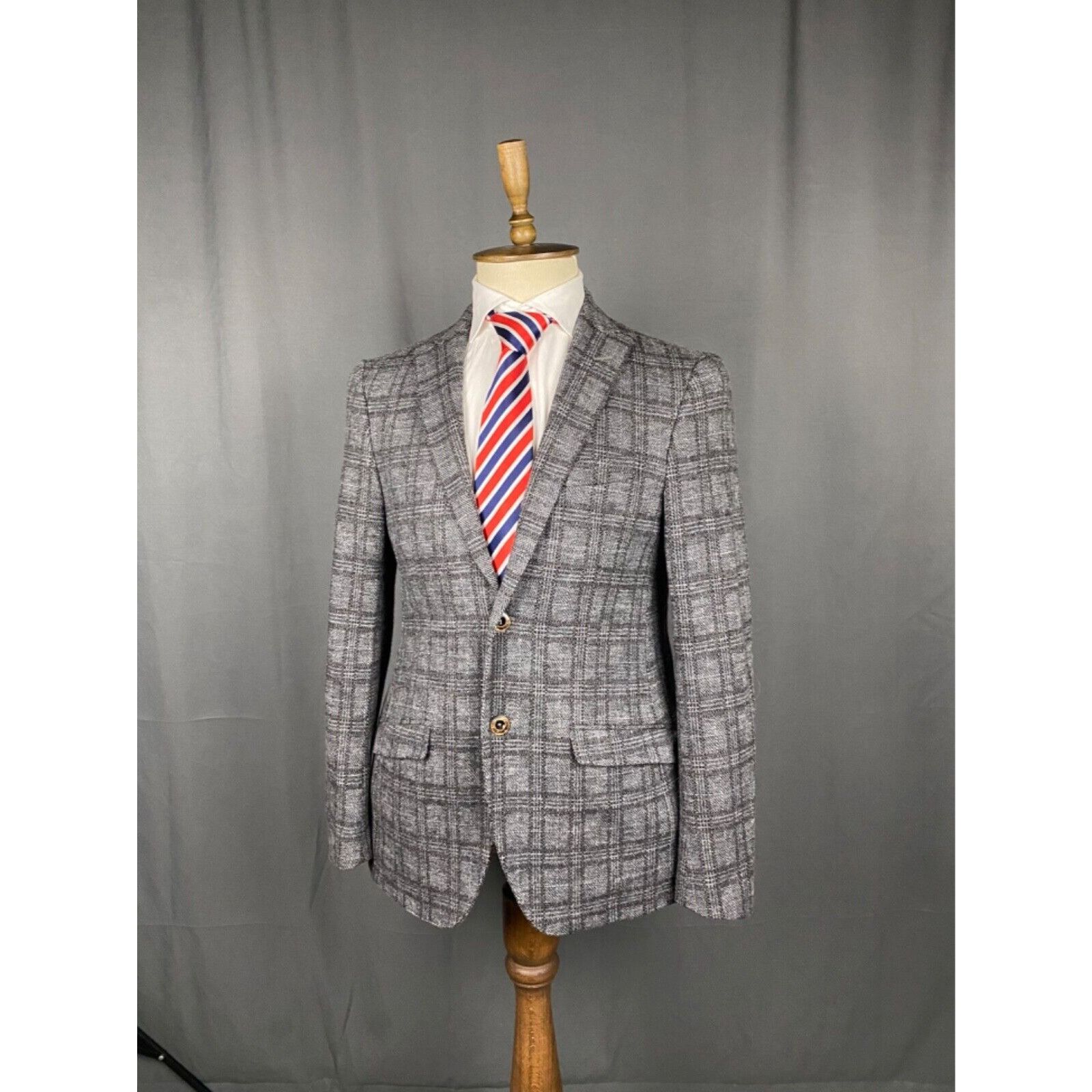 Etro ETRO Men's Gray Wool Checked Blazer Sportcoat Jacket Size 48 Size 48R - 4 Thumbnail