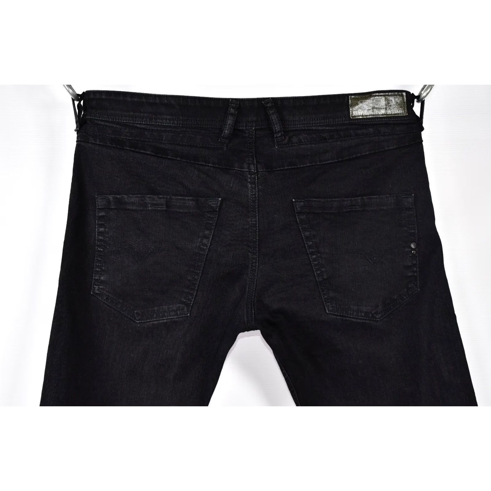 Diesel DIESEL Belther 0886Z Stretch Regular Slim-Tapered Jeans W36/L30 Mens Slim 98%Cotton 2%Elastane Black Denim 5-Pocket Inseam 30" Regular Size 36 Size US 36 / EU 52 - 5 Thumbnail