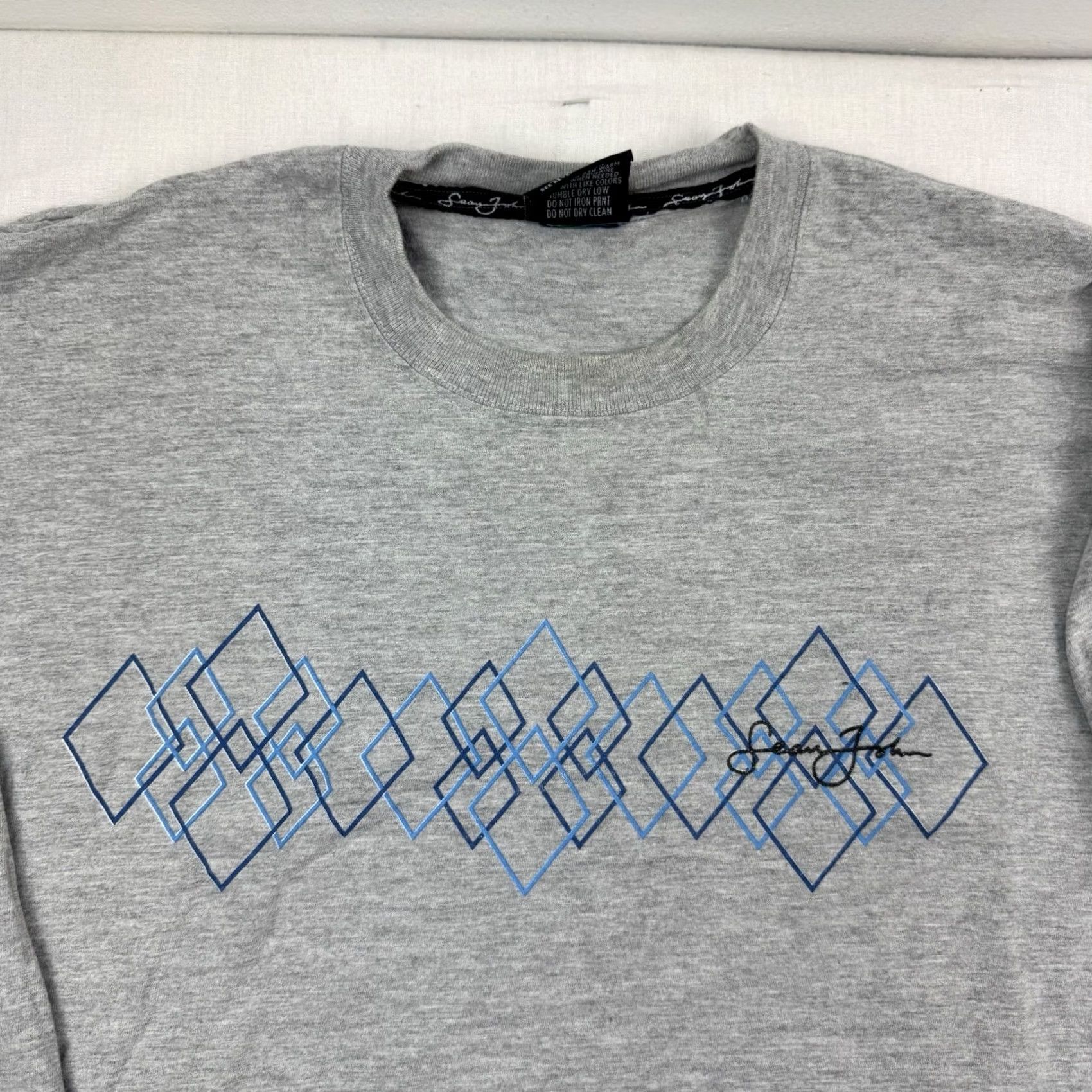 Sean John VINTAGE Sean John Long Sleeve T Shirt Adult L Gray Cotton Hip Hop 90s Y2K Mens Size US L / EU 52-54 / 3 - 3 Thumbnail