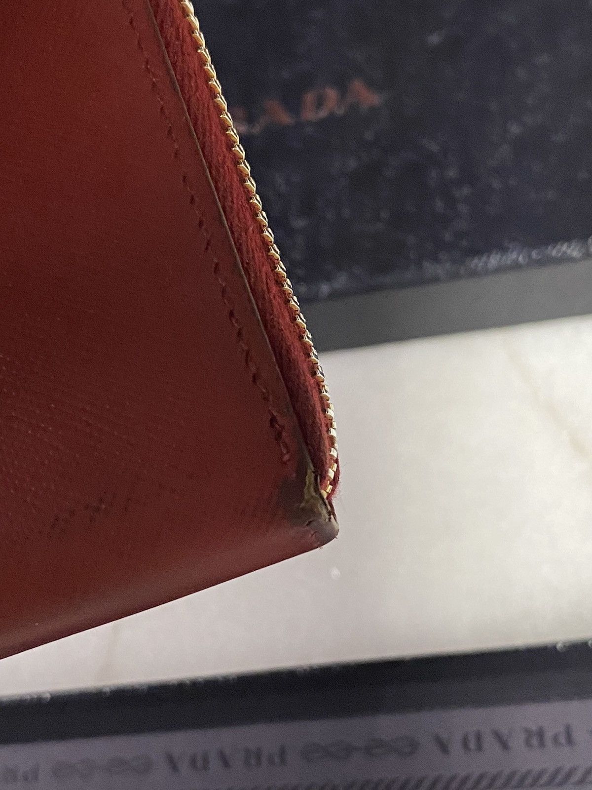 Prada Prada Red Womens Leather Long Wallet Preowned Size ONE SIZE - 8 Thumbnail