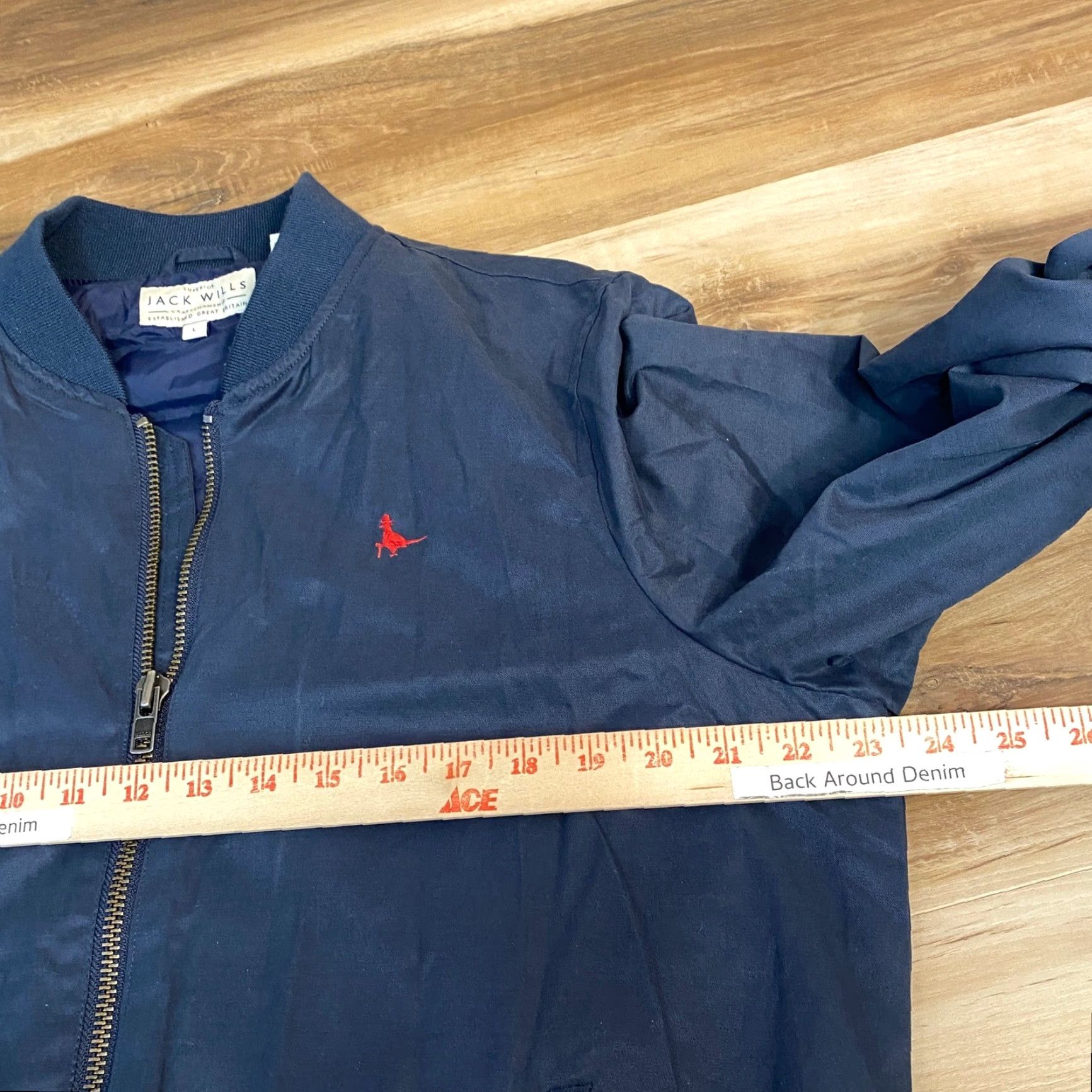 Jack Wills Jack Wills Bomber Jacket Mens Large Navy Lightweight Embroidered Pheasant Logo Size US L / EU 52-54 / 3 - 6 Thumbnail