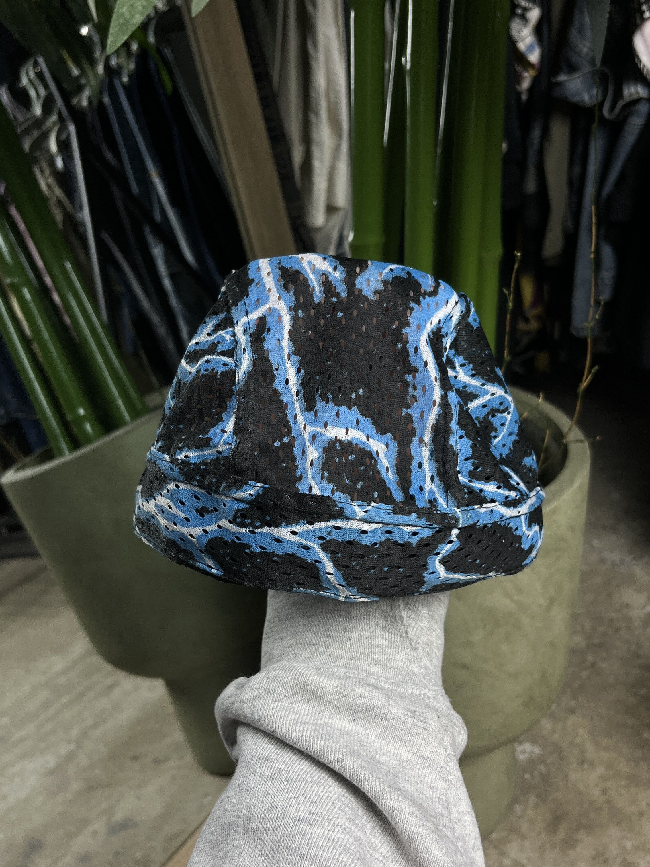 Vintage BLUE LIGHTNING BOLT PRINT DURAG - № 4513 Size ONE SIZE - 2 Thumbnail