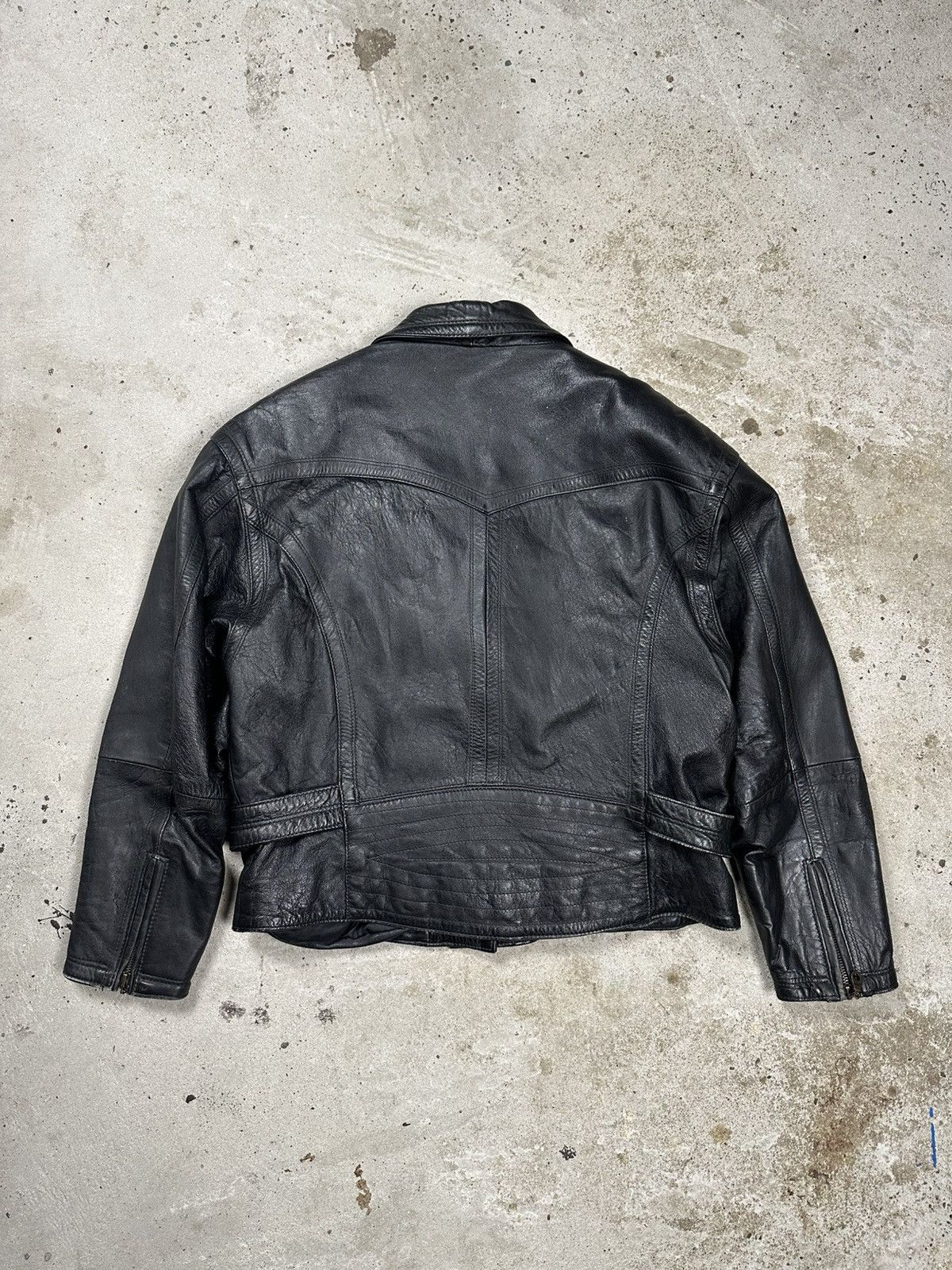 Vintage Vintage Y2K Moto Biker Style Black Cropped Leather Jacket Size US S / EU 44-46 / 1 - 2 Thumbnail