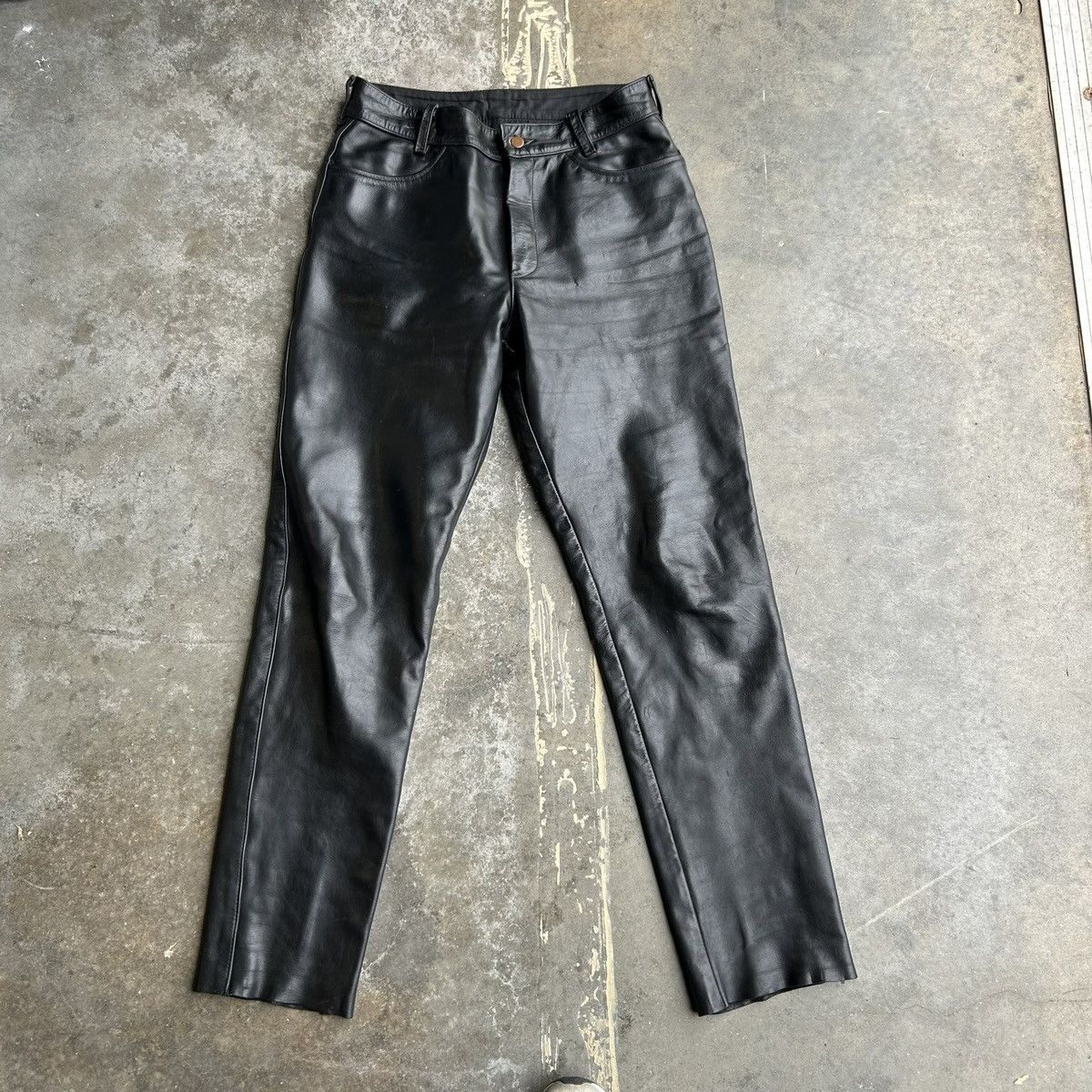 Vanson Leathers × Vintage 1980s Vanson leather black leather pants 