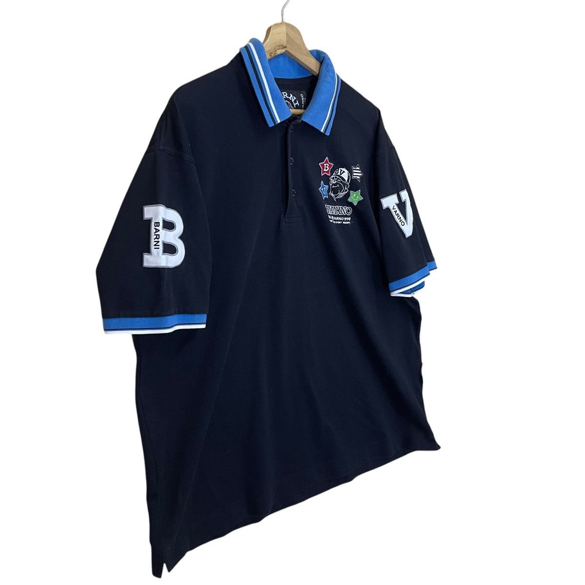 Japanese Brand Bull & Varno Big Logo Collar Shirts Size XL Size US XL / EU 56 / 4 - 2 Thumbnail