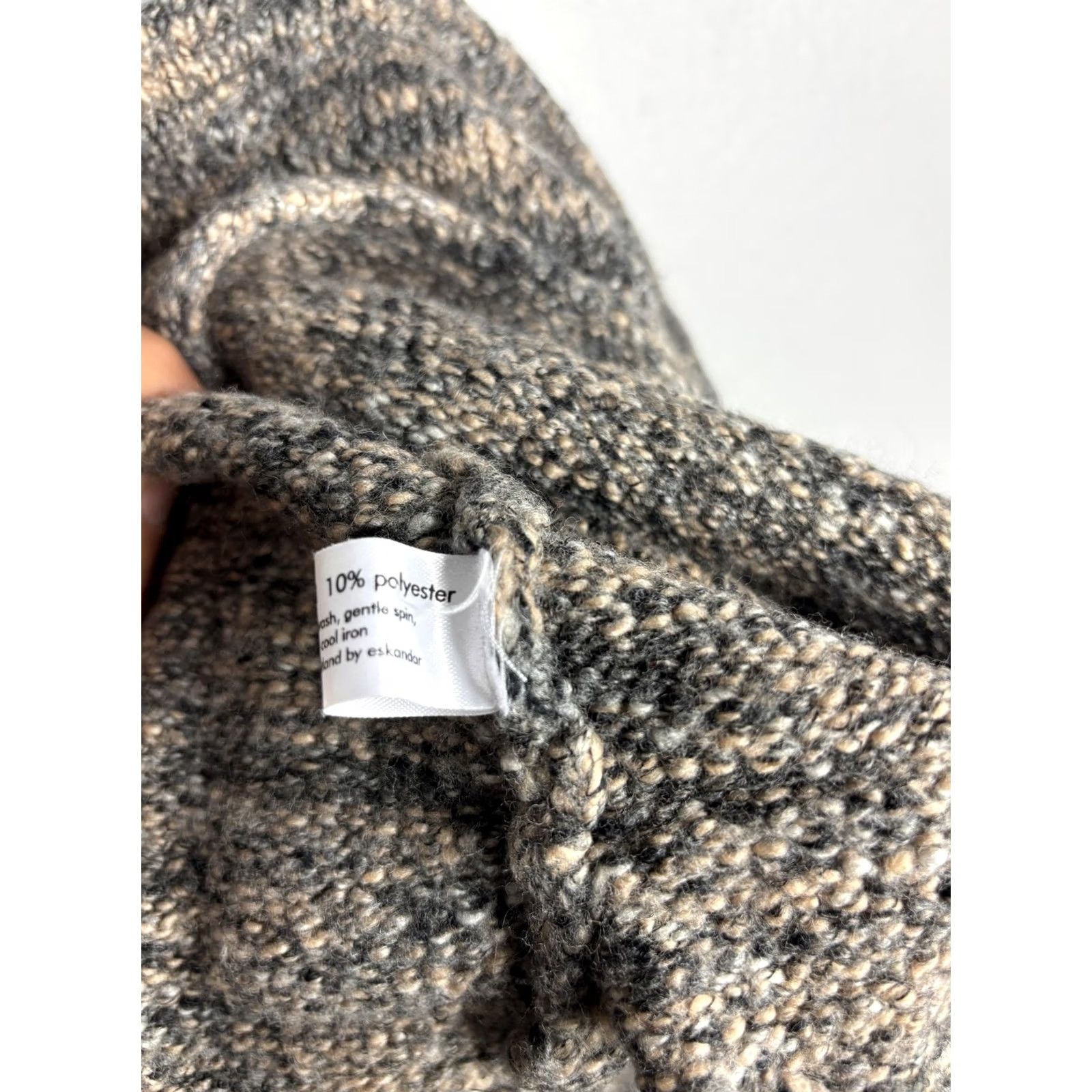 eskandar Eskandar Sweater Womens One Size Gray Merino Wool Turtleneck Oversized Knit Size ONE SIZE - 4 Thumbnail