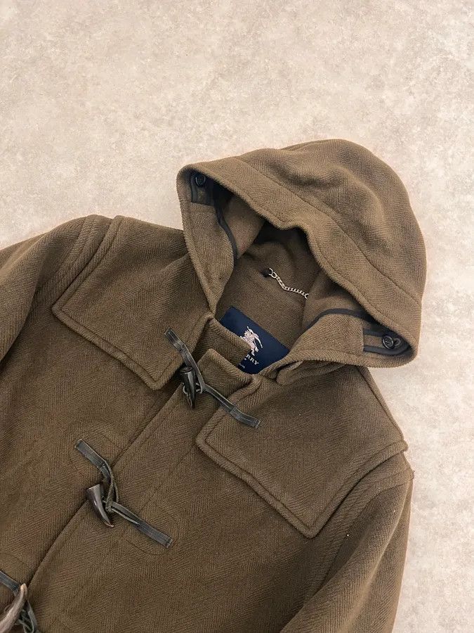 Burberry 2000s Burberry Khaki Hooded Wool Jacket Size US S / EU 44-46 / 1 - 5 Thumbnail
