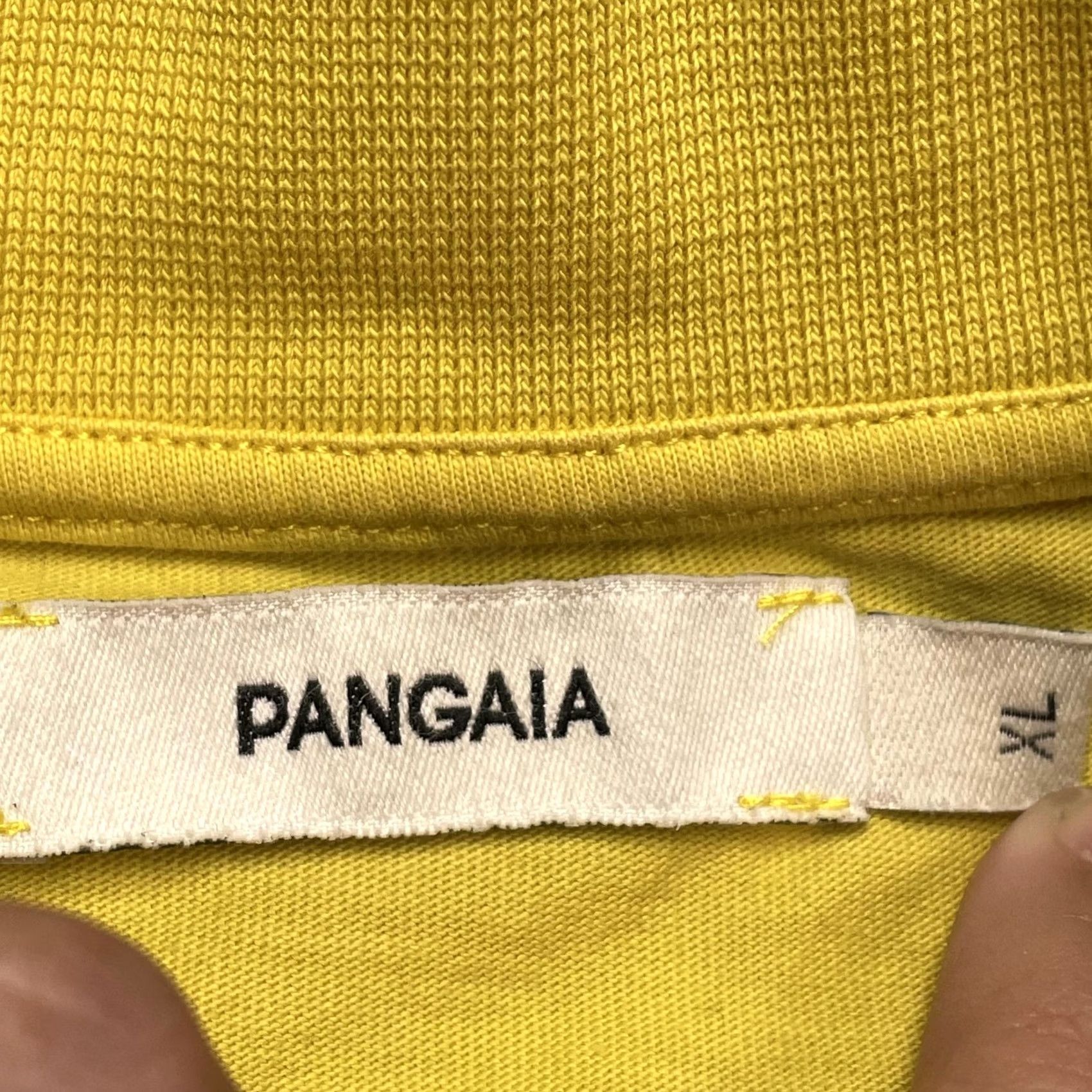 Pangaia Pangaia Shirt Mens XL Yellow Organic Cotton Mock Neck Long Sleeve Tee T-Shirt Size US XL / EU 56 / 4 - 3 Thumbnail