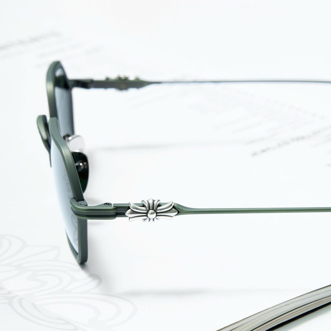CHROME HEARTS DATASS BRUSHED DARK OLIVE SUNGLASSES