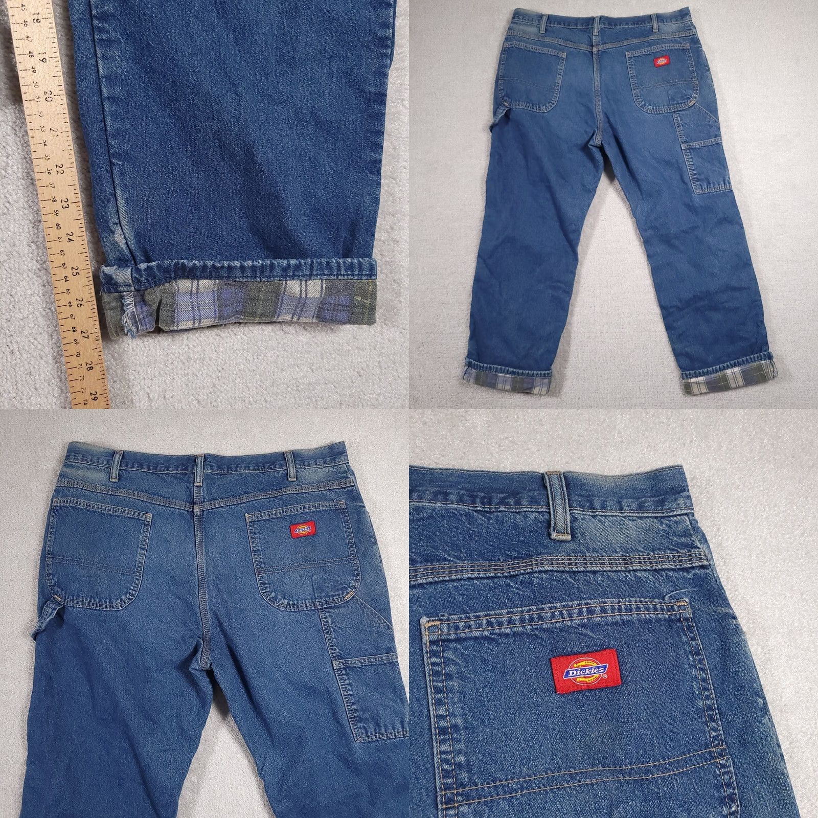Dickies Dickies Jeans Mens 40X30 Regular Denim Straight Leg 38X27 Belt Loops 5-Pocket Lined Distressed Workwear Style Size US 40 / EU 56 - 9 Thumbnail