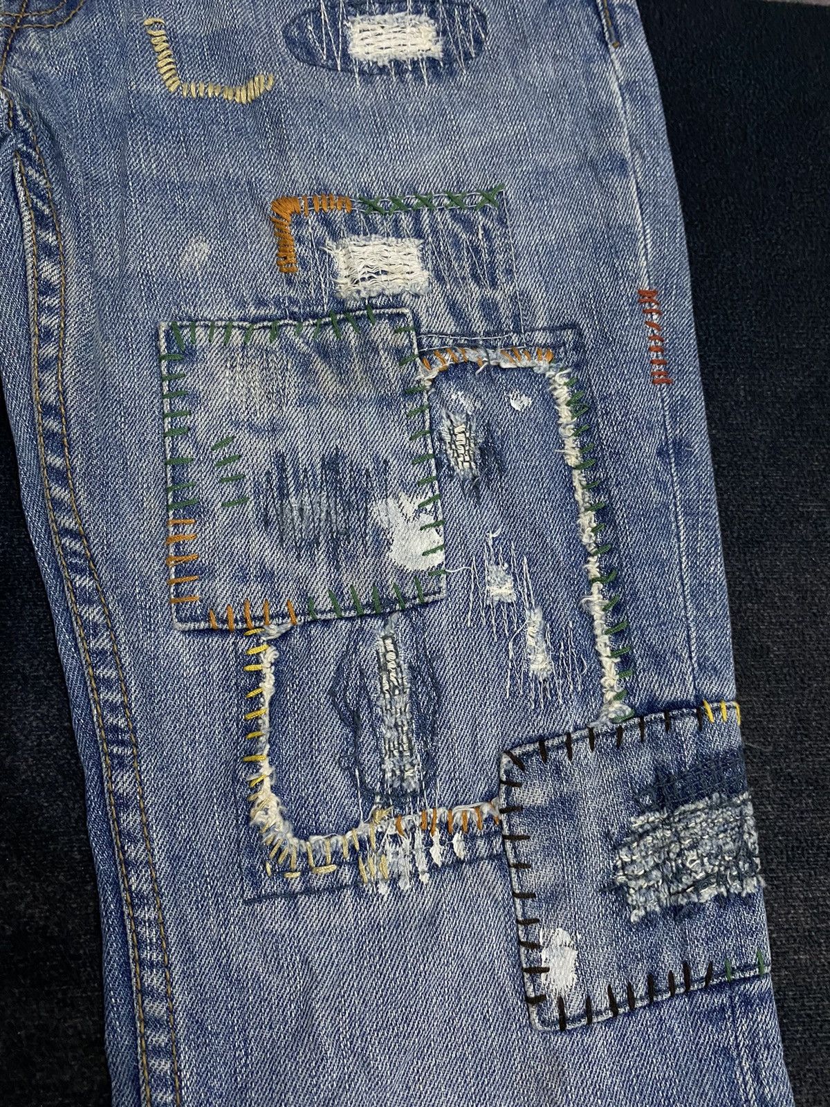 Hysteric Glamour BACK NUMBER DISTRESSED FLARE BOOT CUT DENIM PANTS Size US 32 / EU 48 - 6 Thumbnail